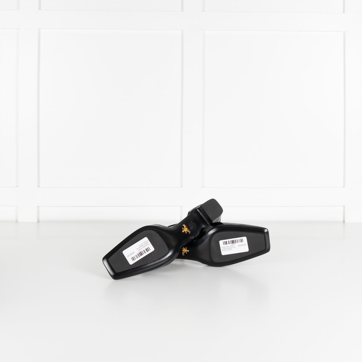 Prada Black Patent Leather Square Toe Pumps