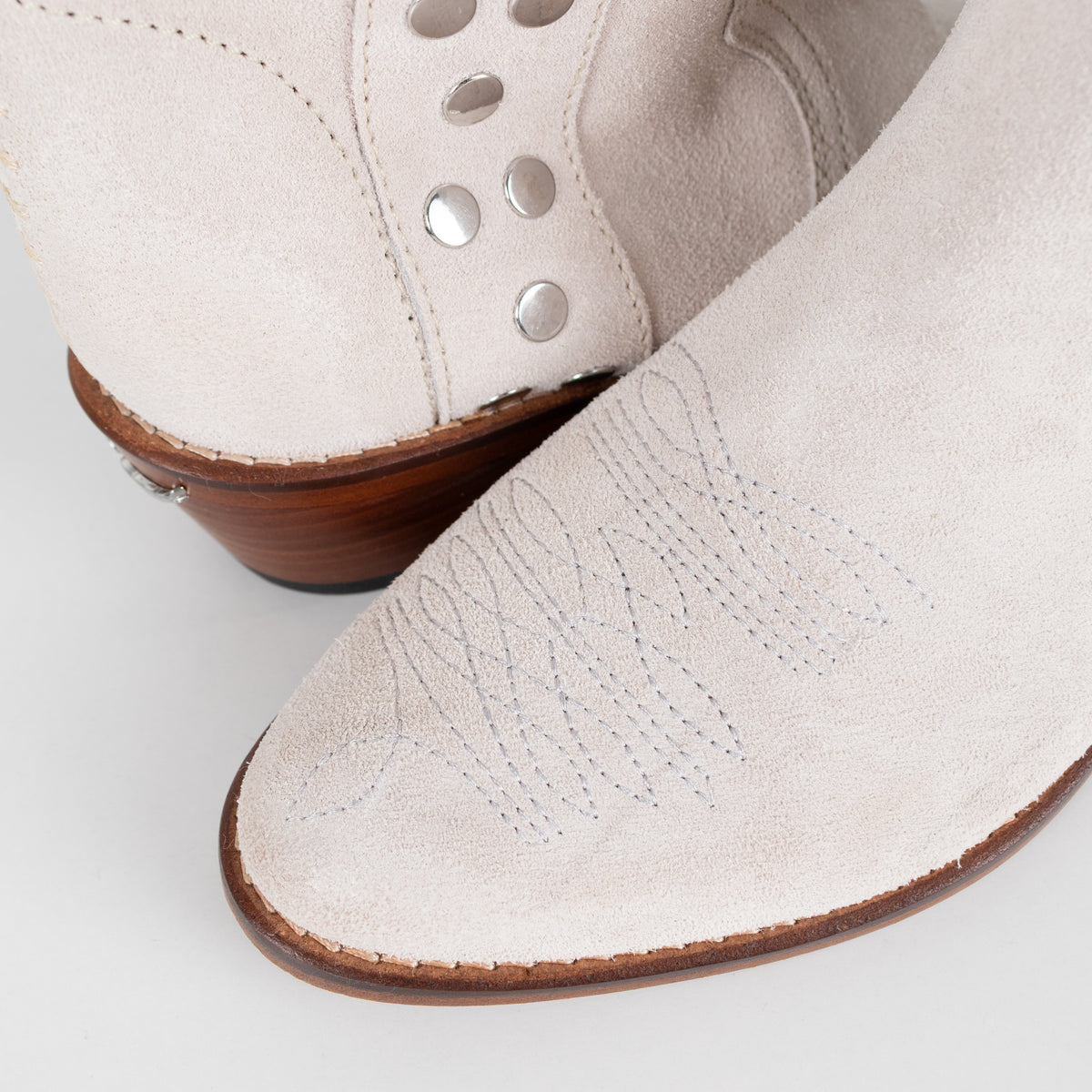Zadig & Voltaire Preloved Pilar Cream Suede Studded Boots