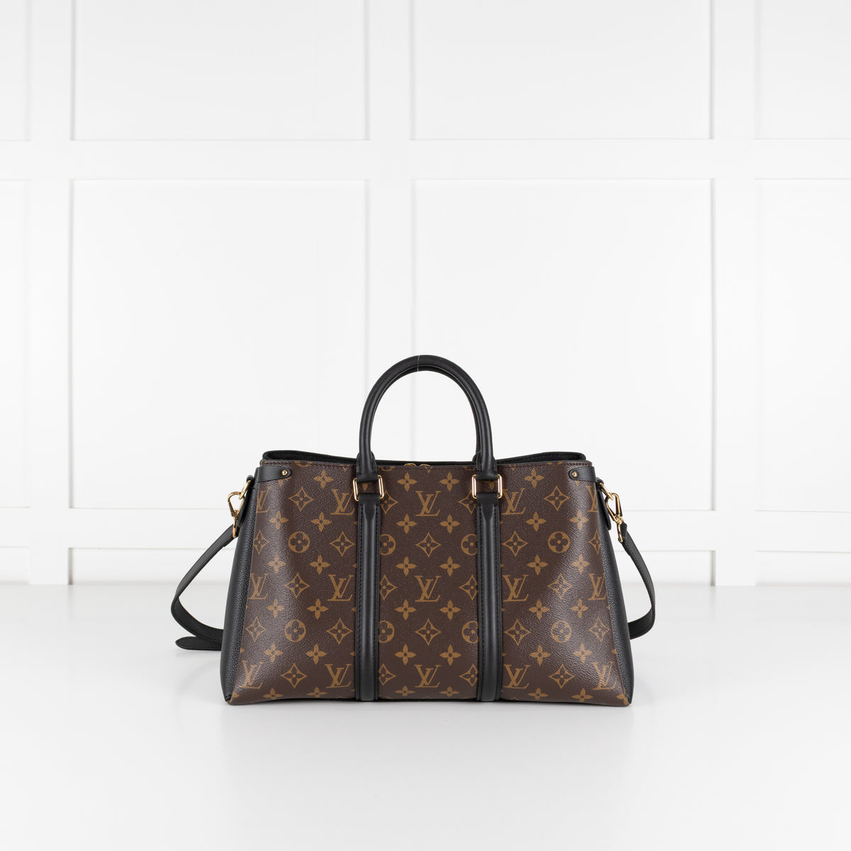 Louis Vuitton Brown Black Monogram Macassar Soufflot MM Handbag