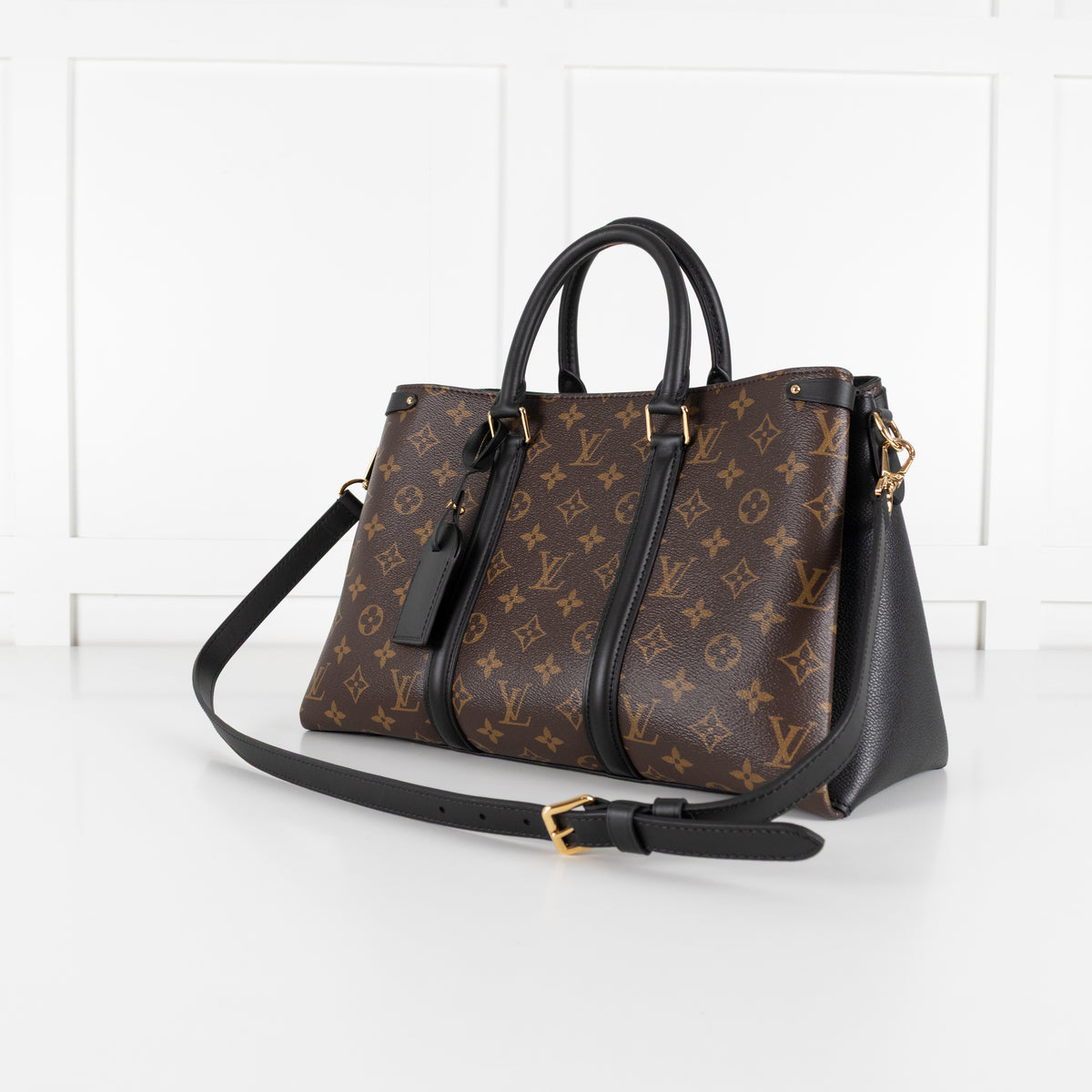 Louis Vuitton Brown Black Monogram Macassar Soufflot MM Handbag