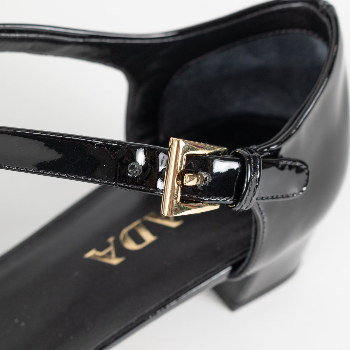 Prada Black Patent Leather Square Toe Pumps