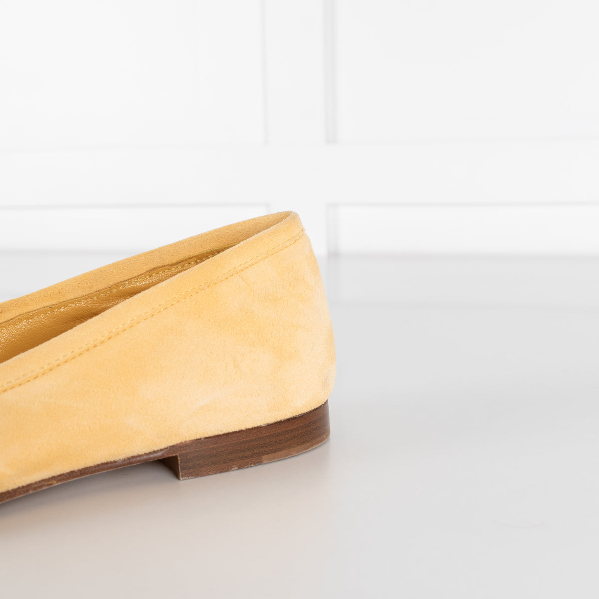 Manolo Blahnik Lemon Yellow Suede Ballet Flats