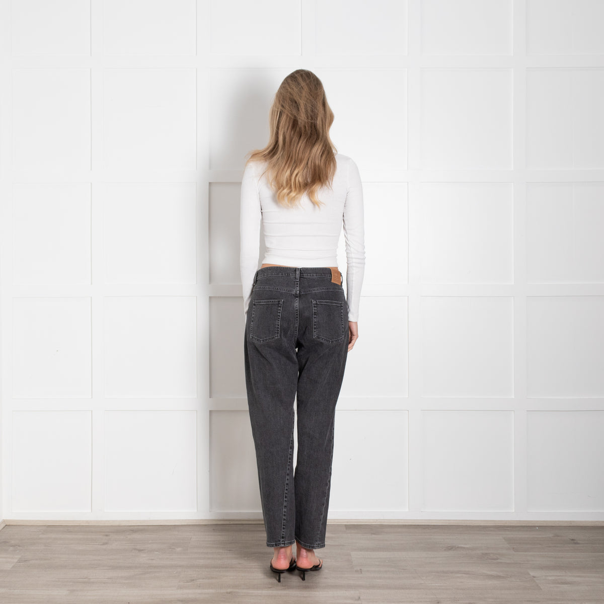 Toteme Grey Denim Twisted Seam Straight Leg Jeans