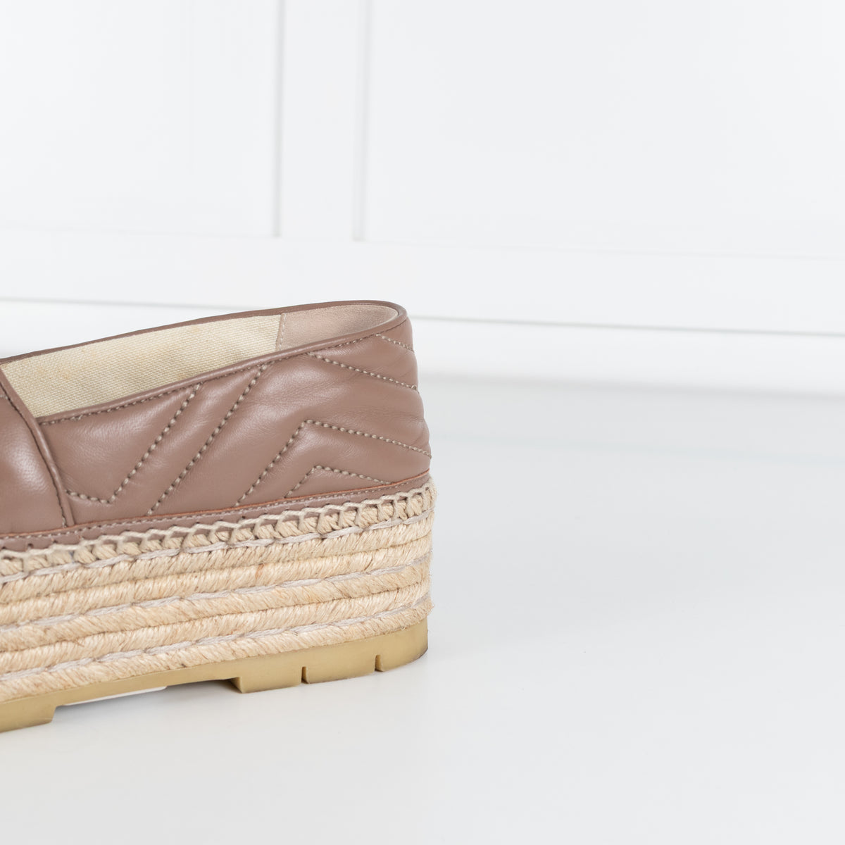 Gucci Beige Marmont Platform Espadrille