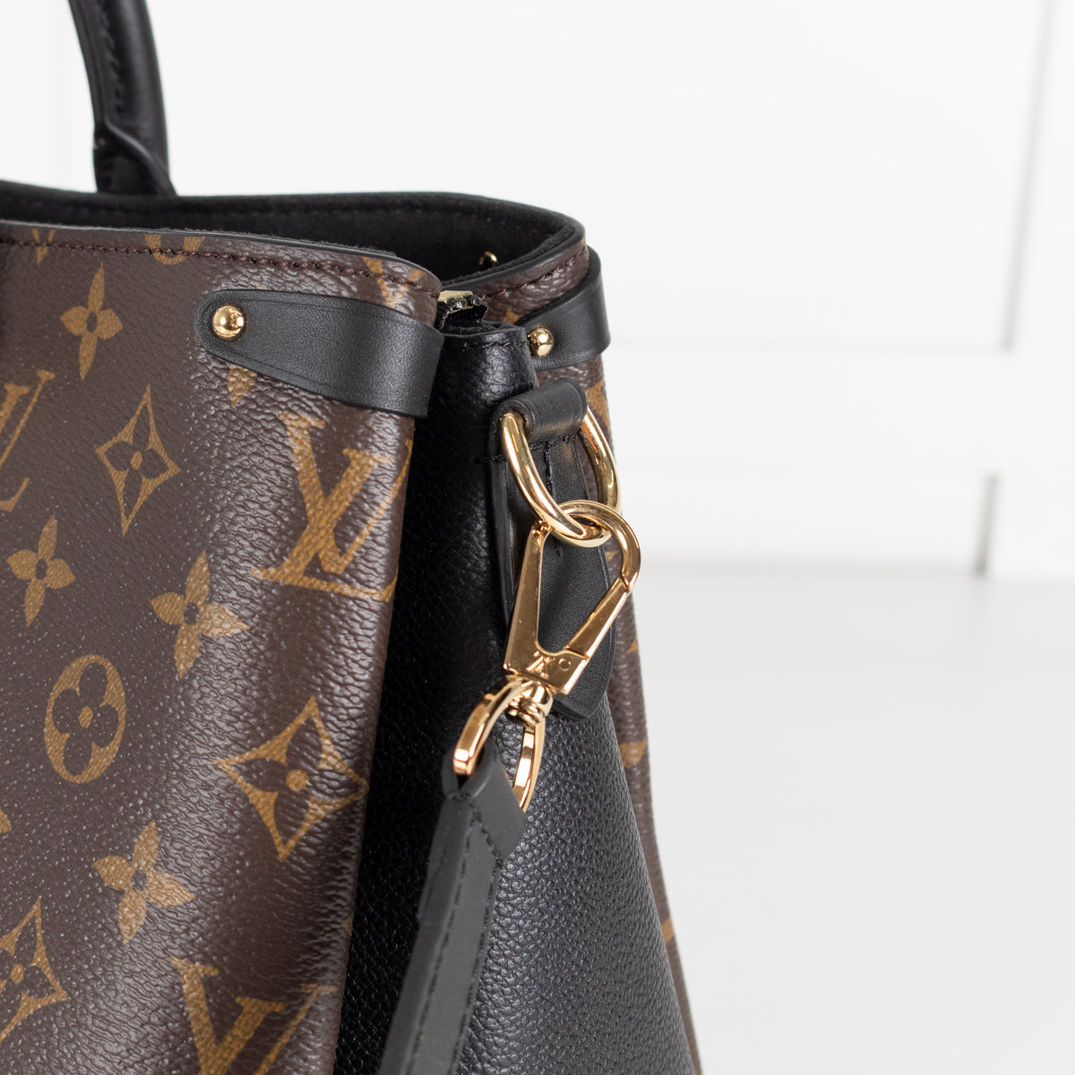 Louis Vuitton Brown Black Monogram Macassar Soufflot MM Handbag
