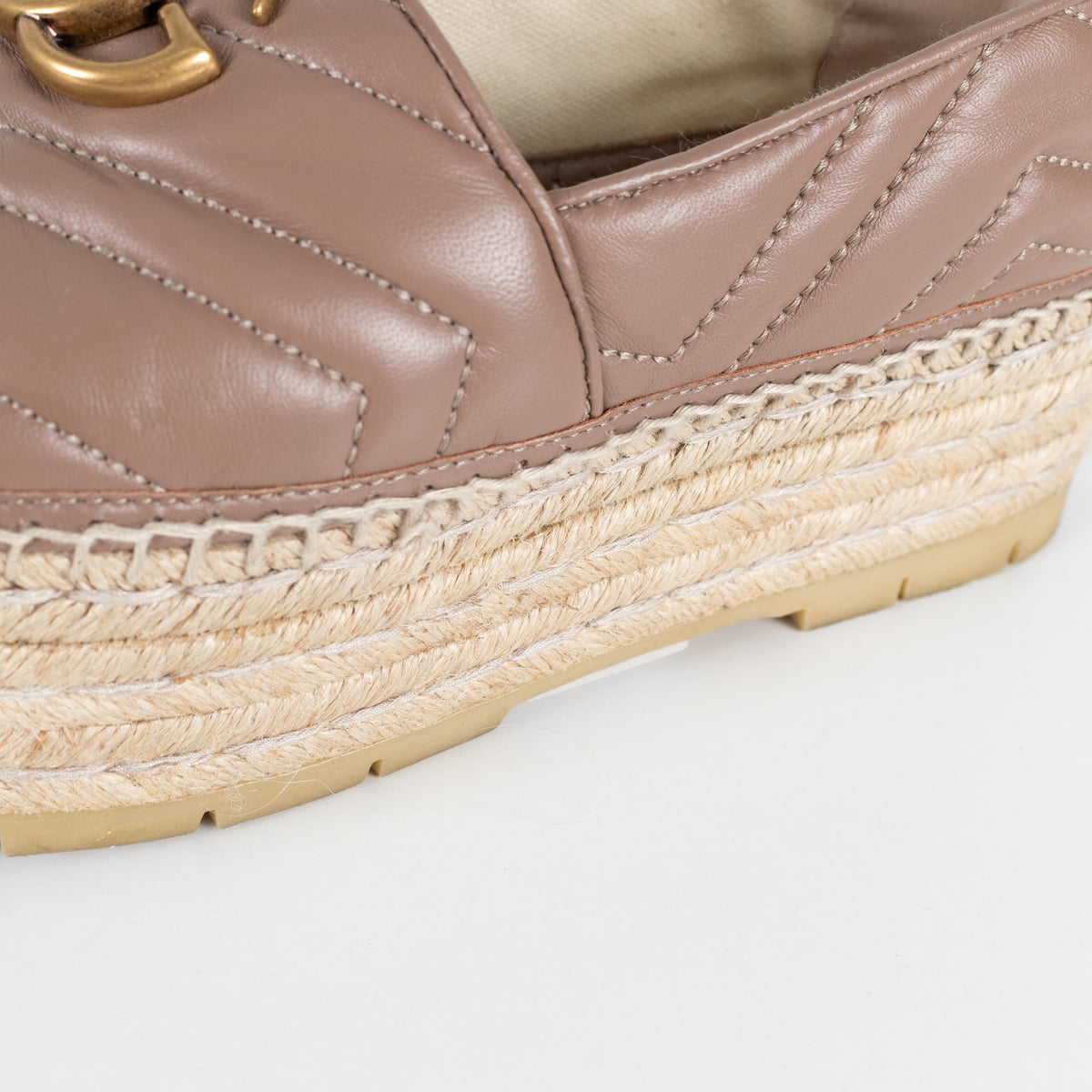 Gucci Beige Marmont Platform Espadrille