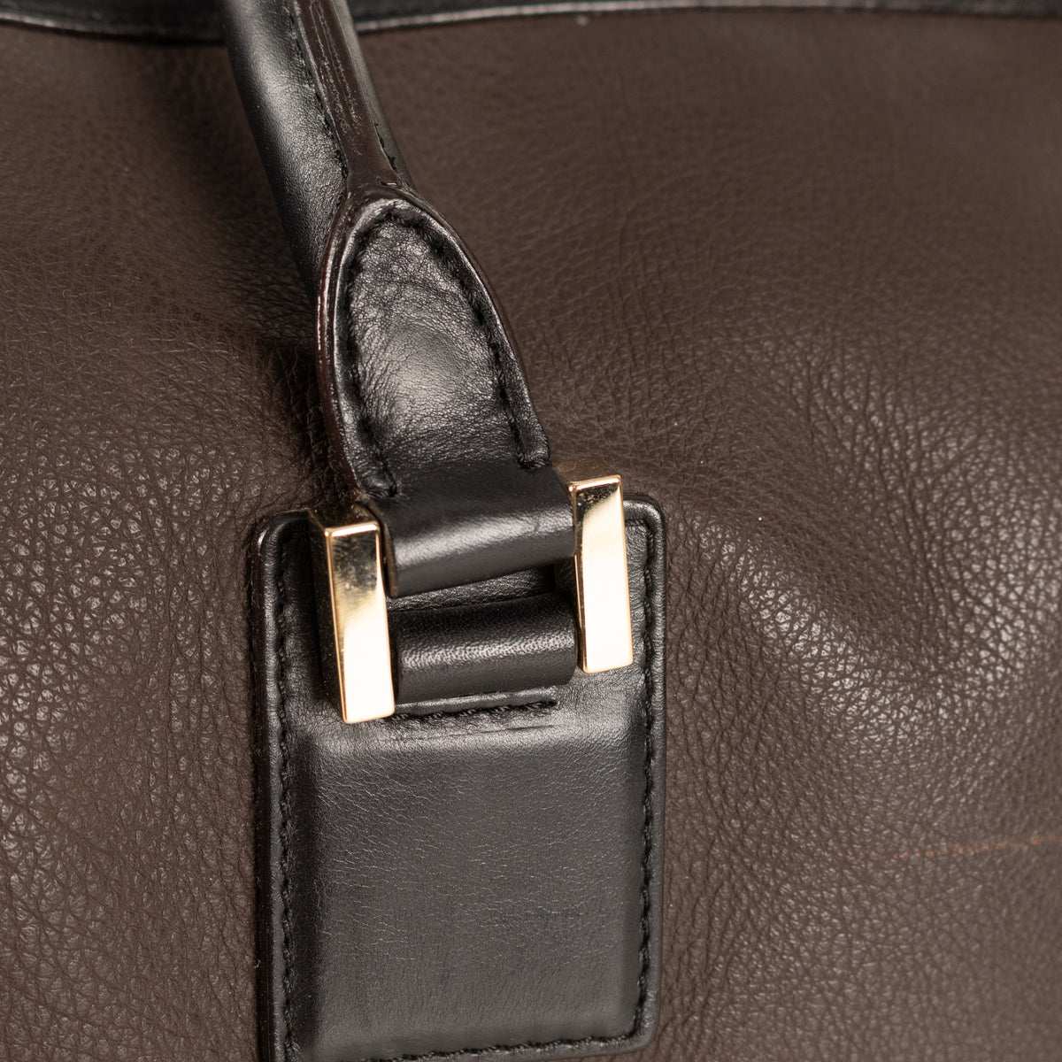 Victoria Beckham Number Brown Tote With Black Handles