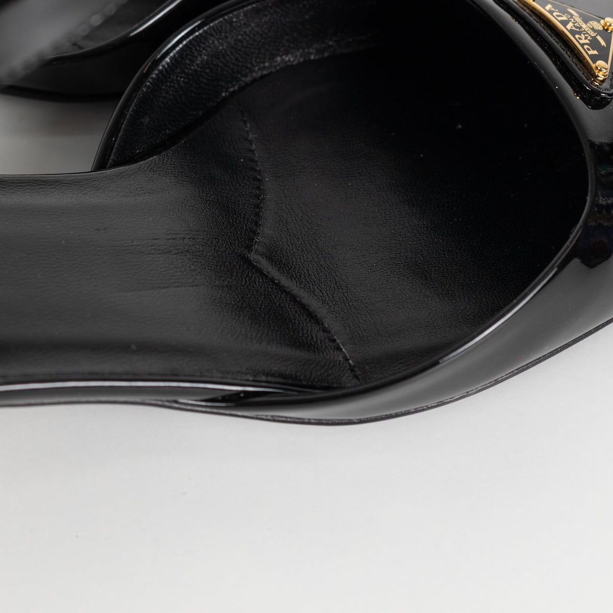 Prada Black Patent Leather Square Toe Pumps