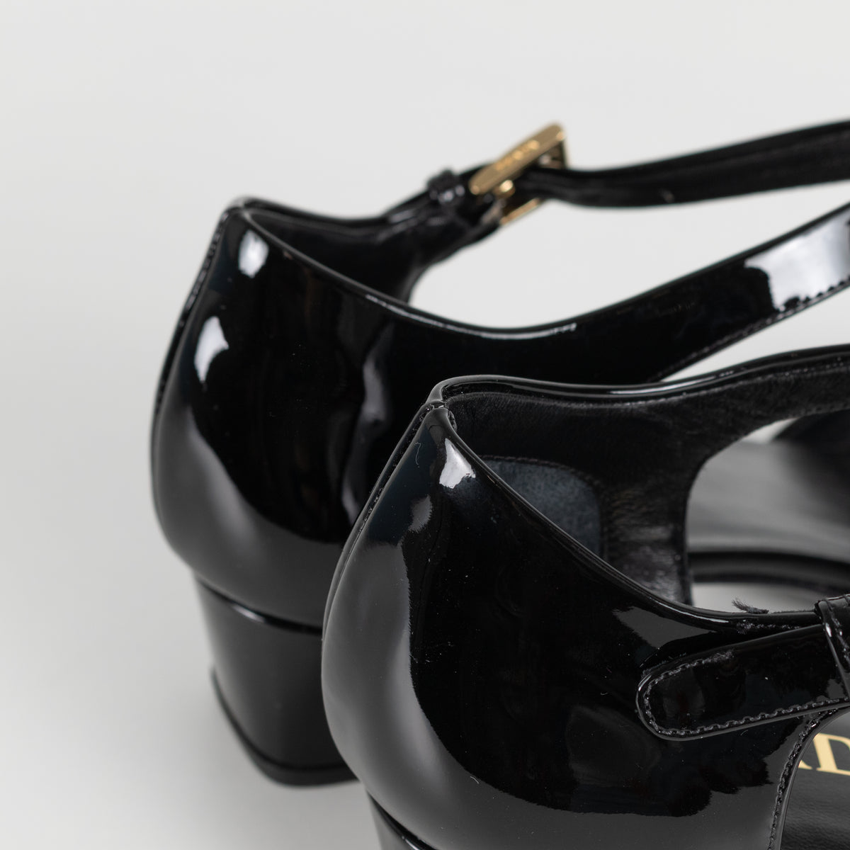 Prada Black Patent Leather Square Toe Pumps