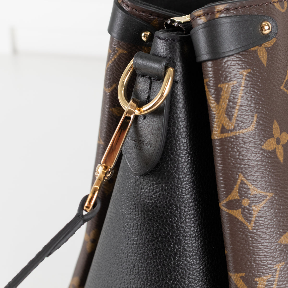 Louis Vuitton Brown Black Monogram Macassar Soufflot MM Handbag