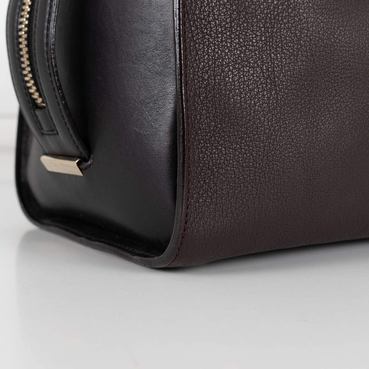 Victoria Beckham Number Brown Tote With Black Handles