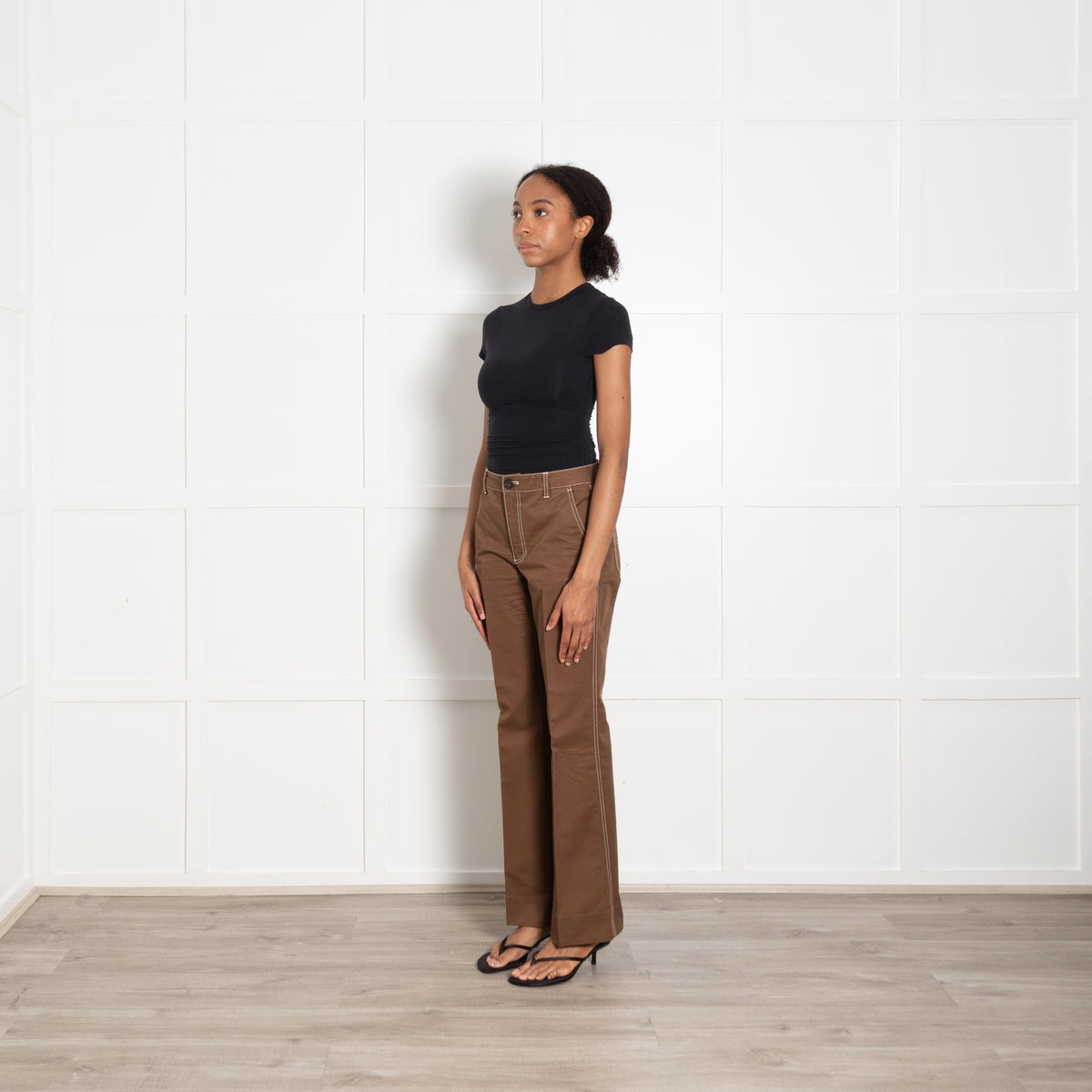 Marc By Marc Jacobs Brown Cotton Straight Leg Trousers