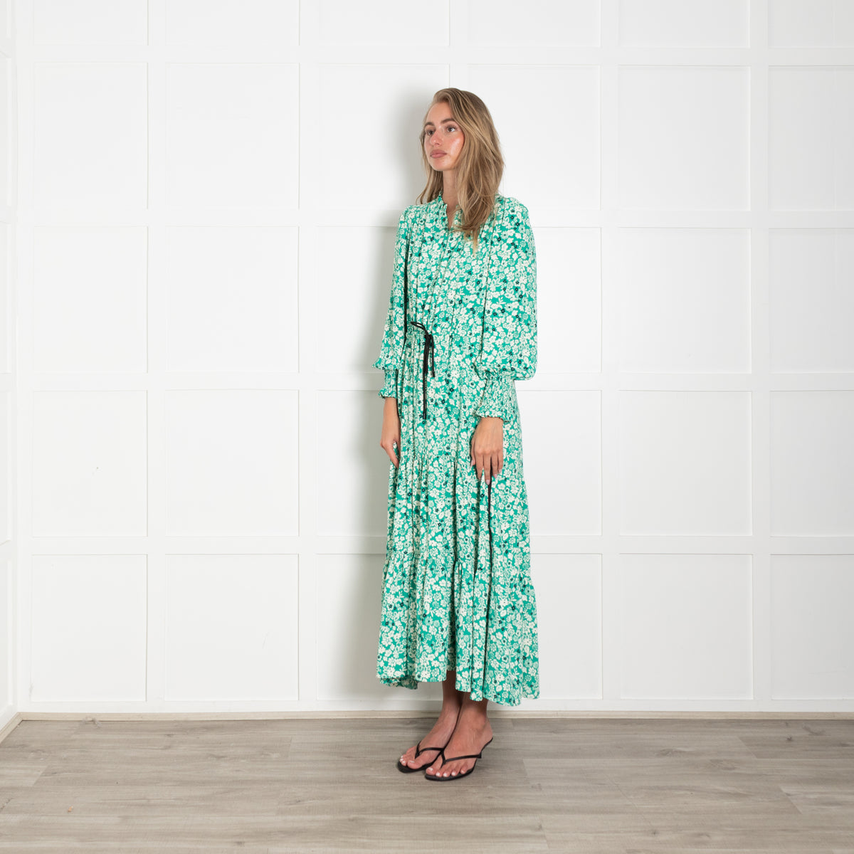 Me + Em Green Floral Maxi Dress