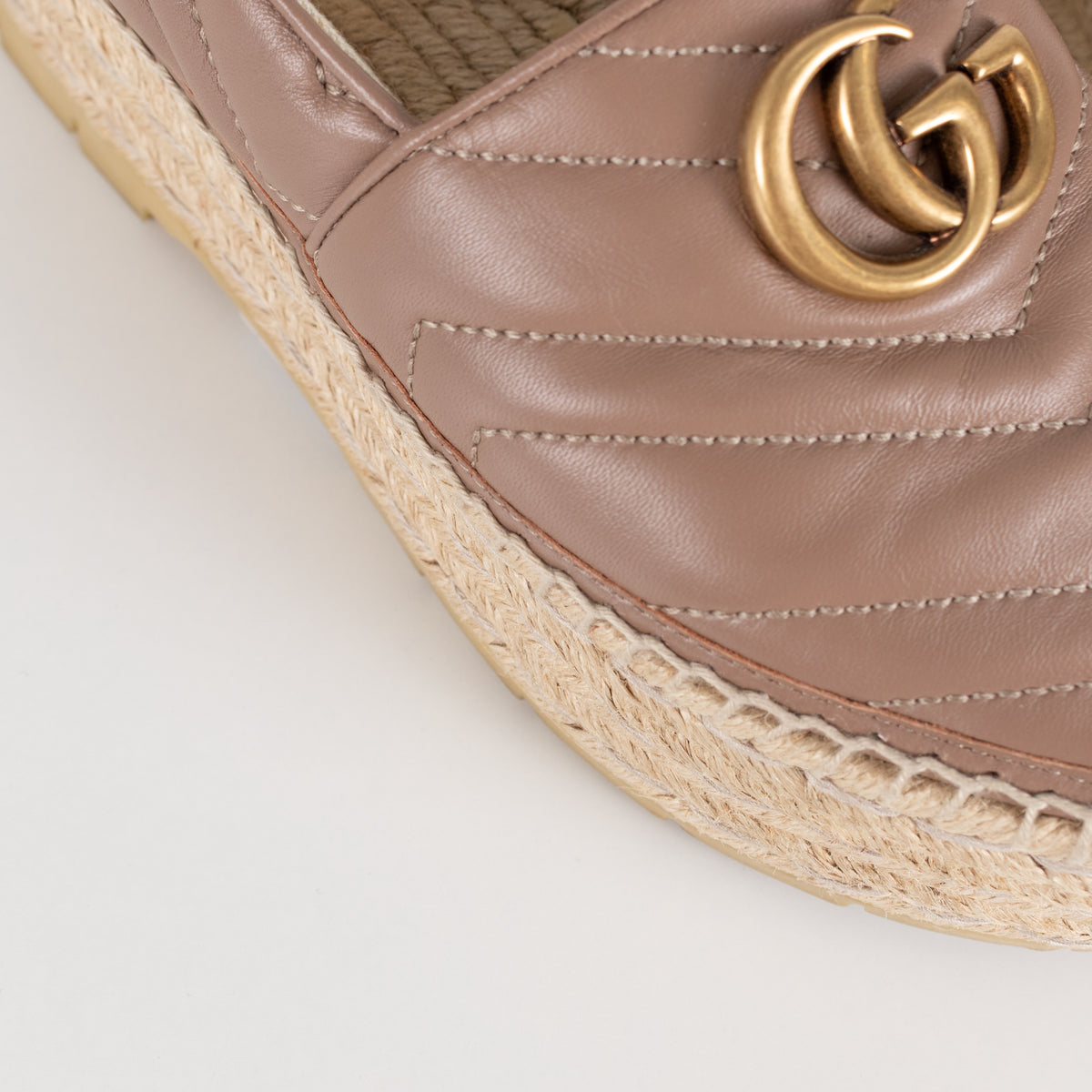 Gucci Beige Marmont Platform Espadrille