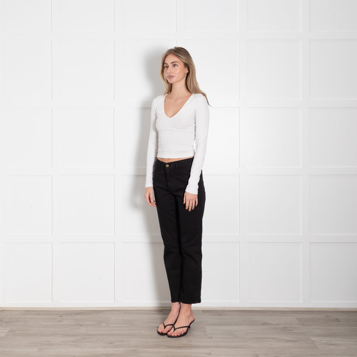 Frame Black Le High Straight Leg Jeans