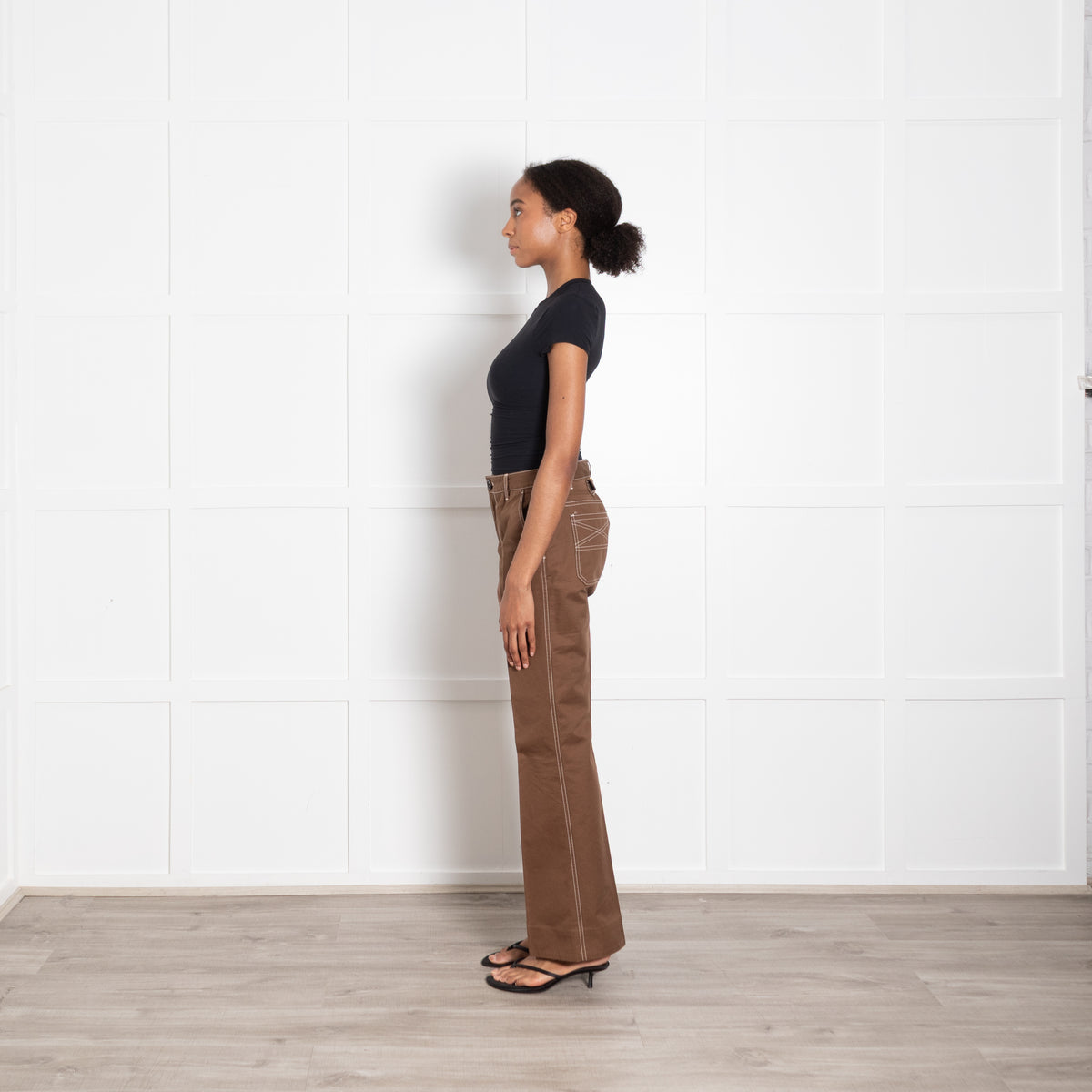 Marc By Marc Jacobs Brown Cotton Straight Leg Trousers