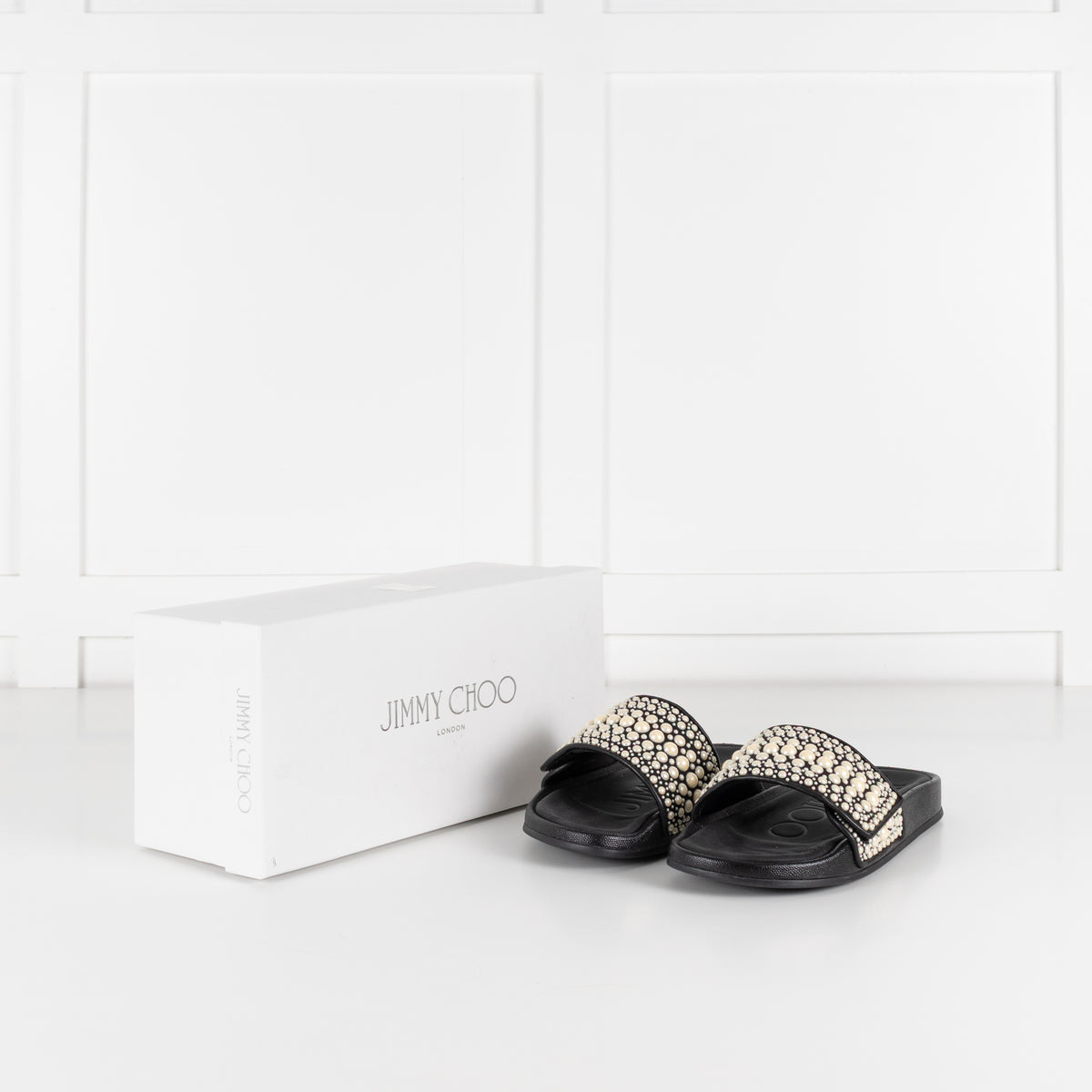 Jimmy Choo Black Fitz Slider