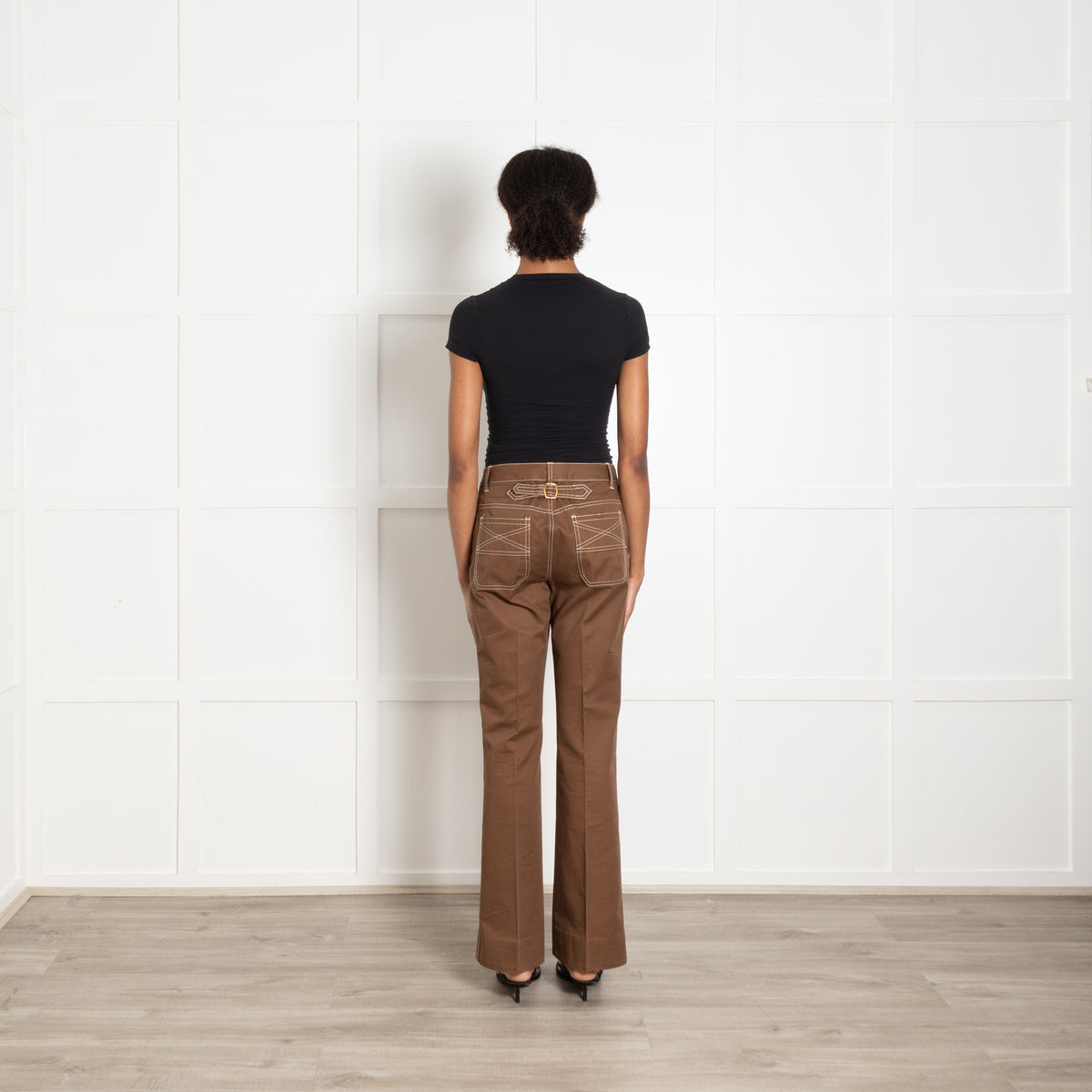 Marc By Marc Jacobs Brown Cotton Straight Leg Trousers