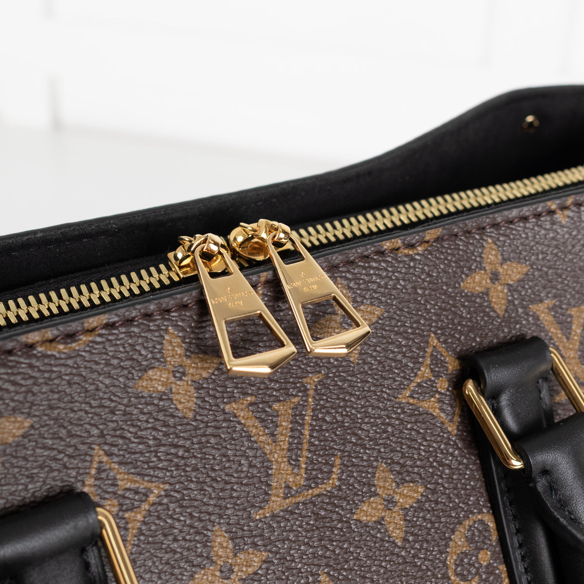 Louis Vuitton Brown Black Monogram Macassar Soufflot MM Handbag