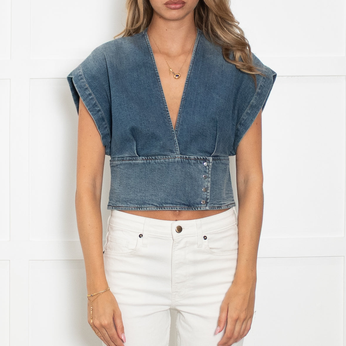Iro Blue Denim Waistcoat