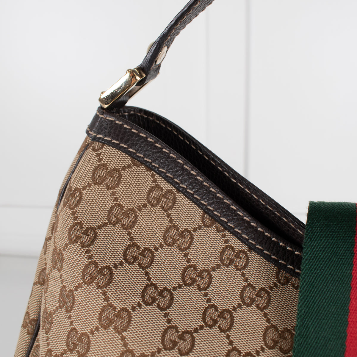 Gucci Vintage Monogram Web Hobo Bag