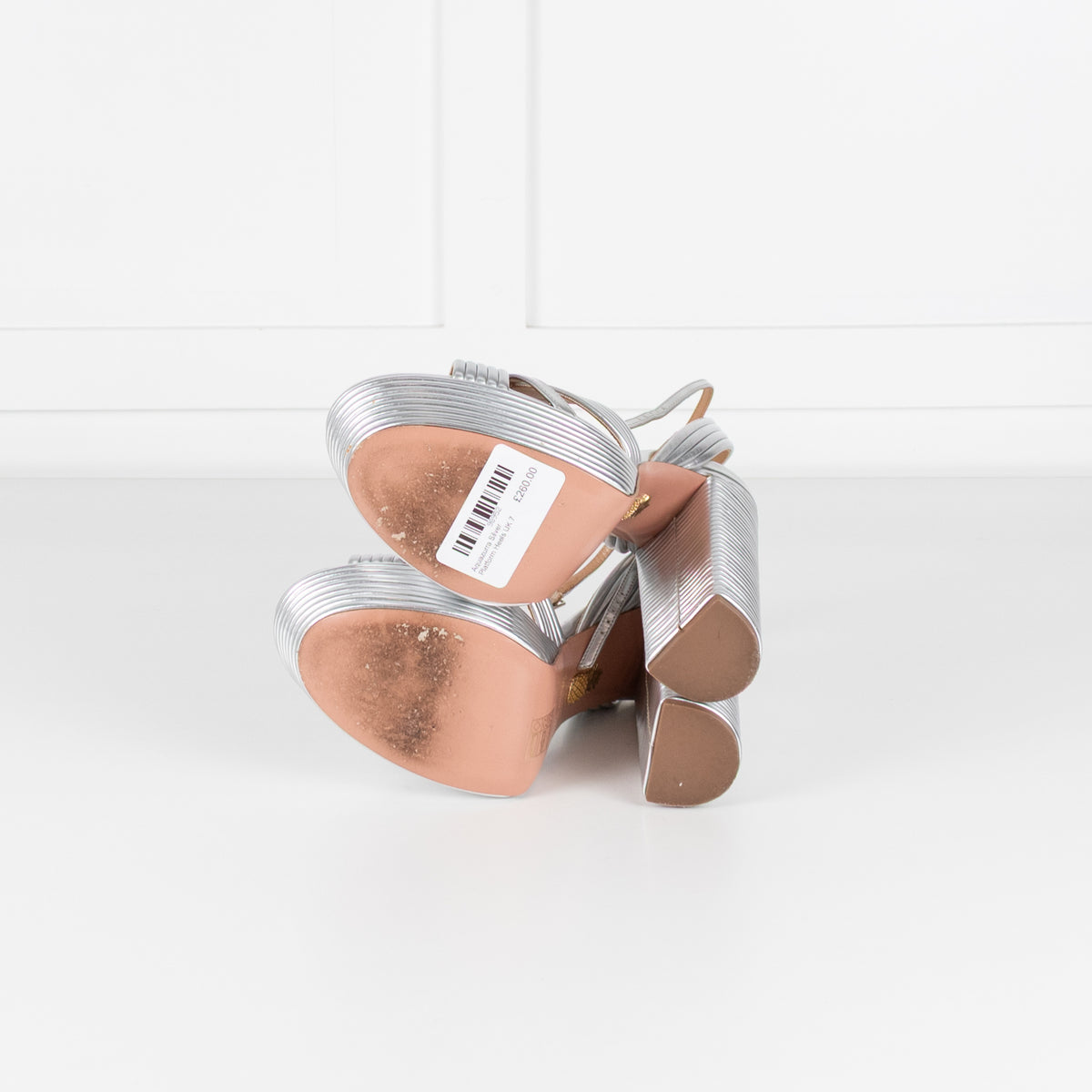 Aquazurra Silver Platform Heels