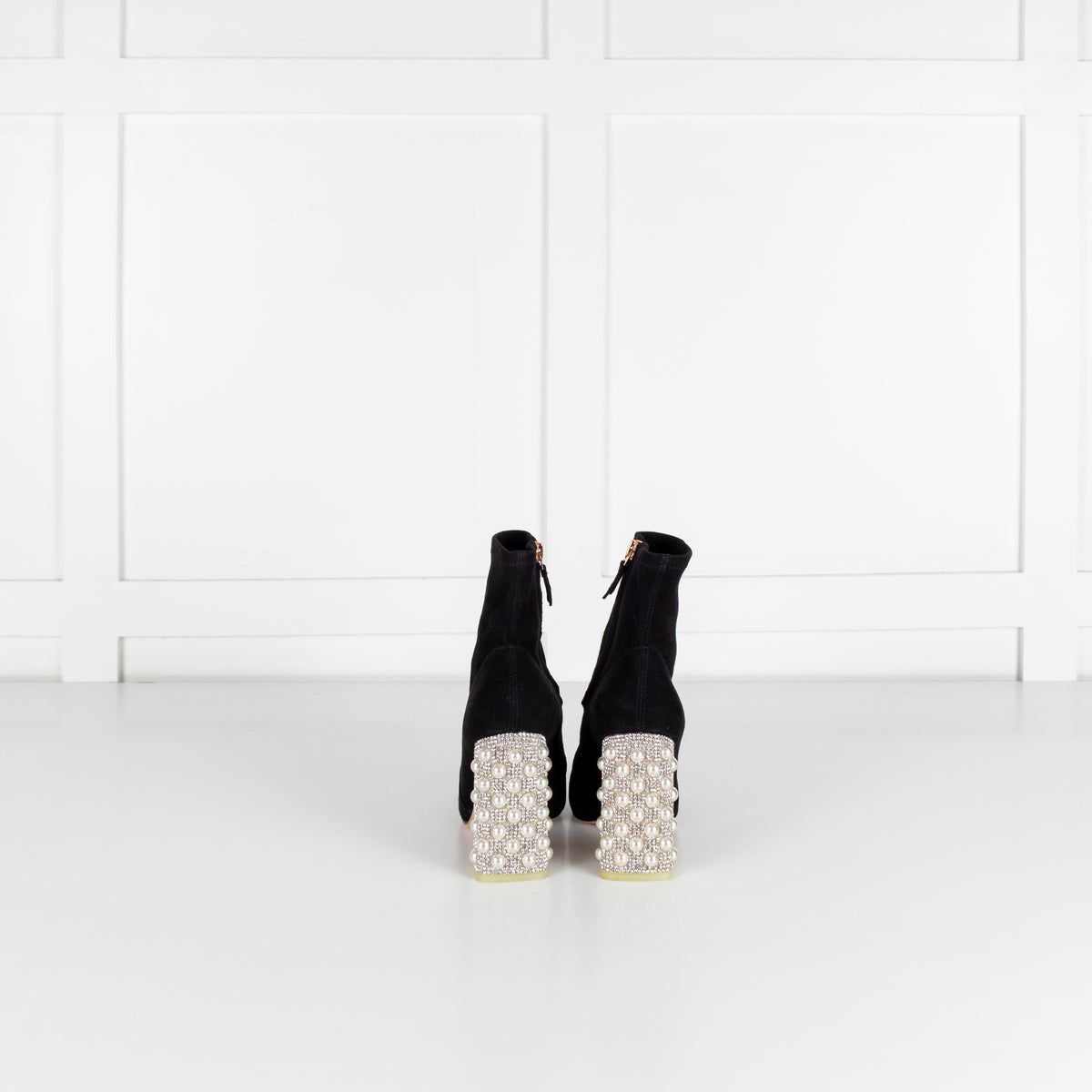 Sophia Webster Felicity Pearl & Diamond Block Heeled Boots