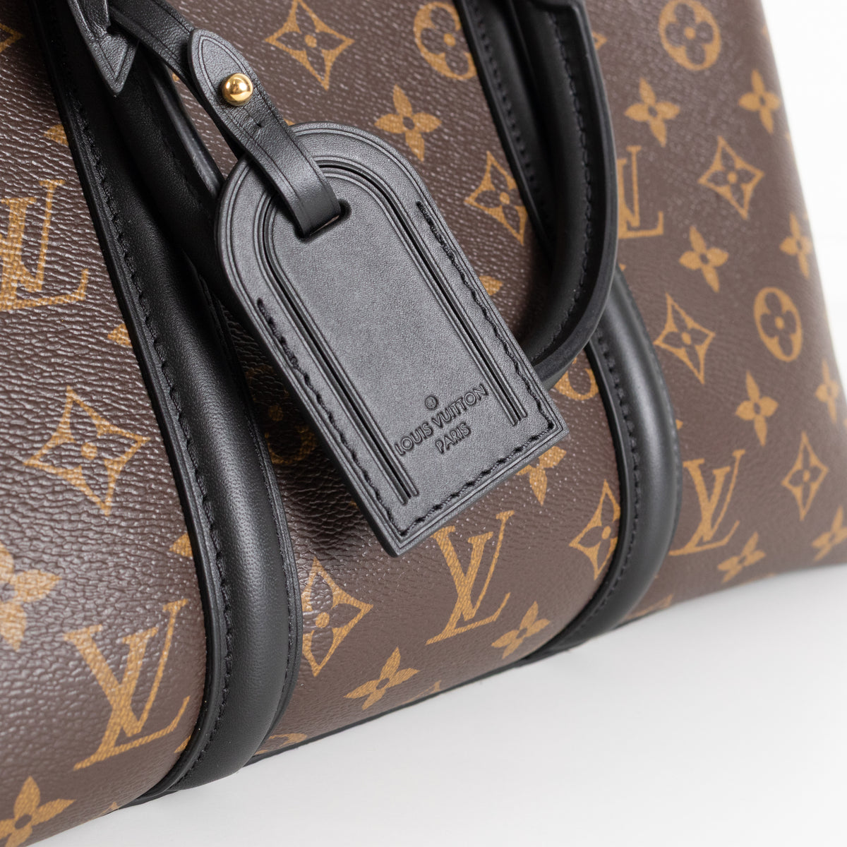 Louis Vuitton Brown Black Monogram Macassar Soufflot MM Handbag