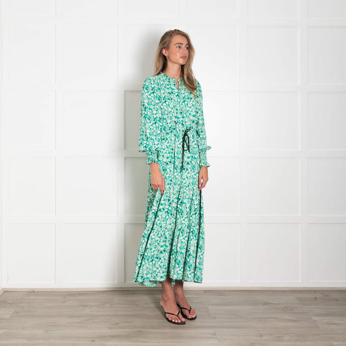 Me + Em Green Floral Maxi Dress