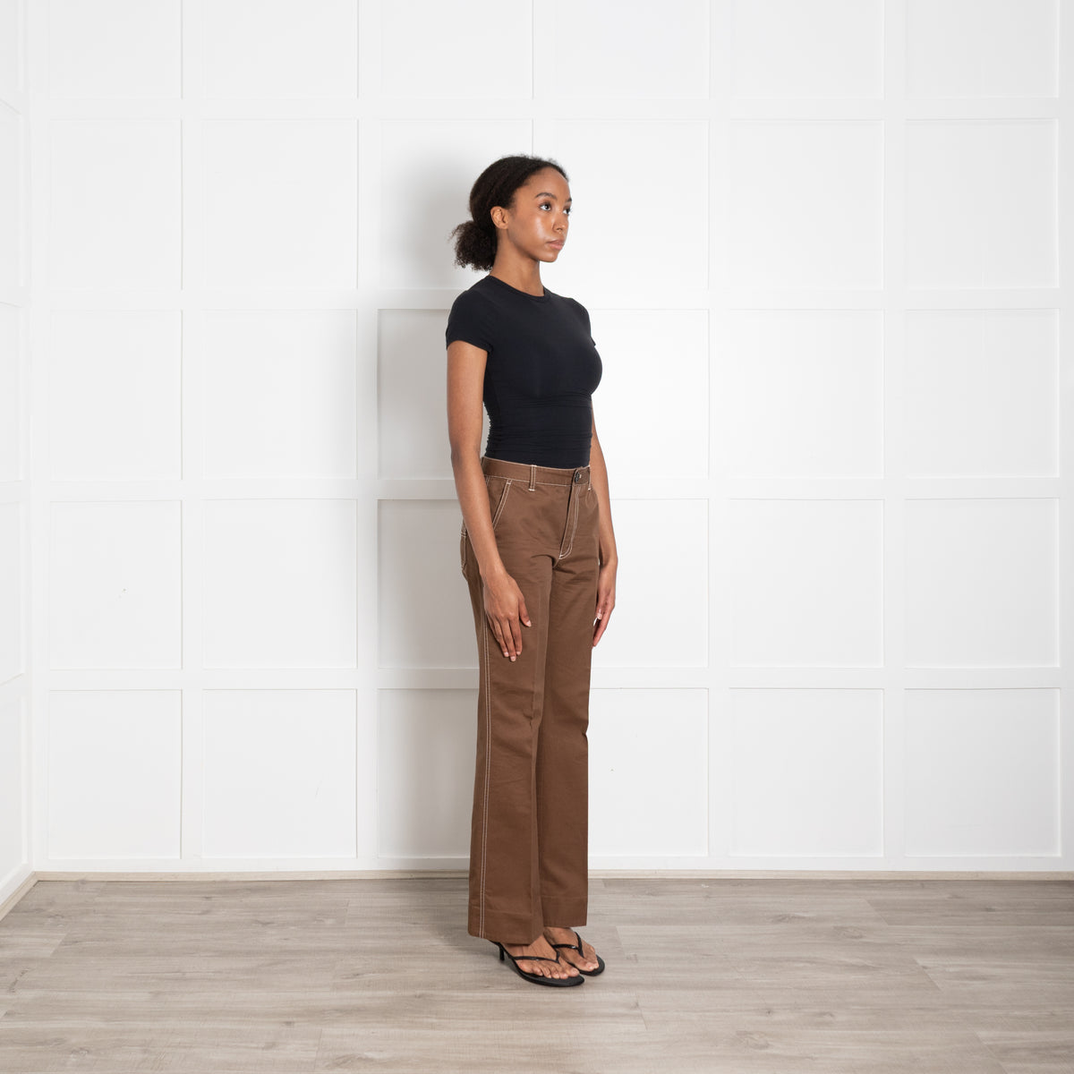 Marc By Marc Jacobs Brown Cotton Straight Leg Trousers