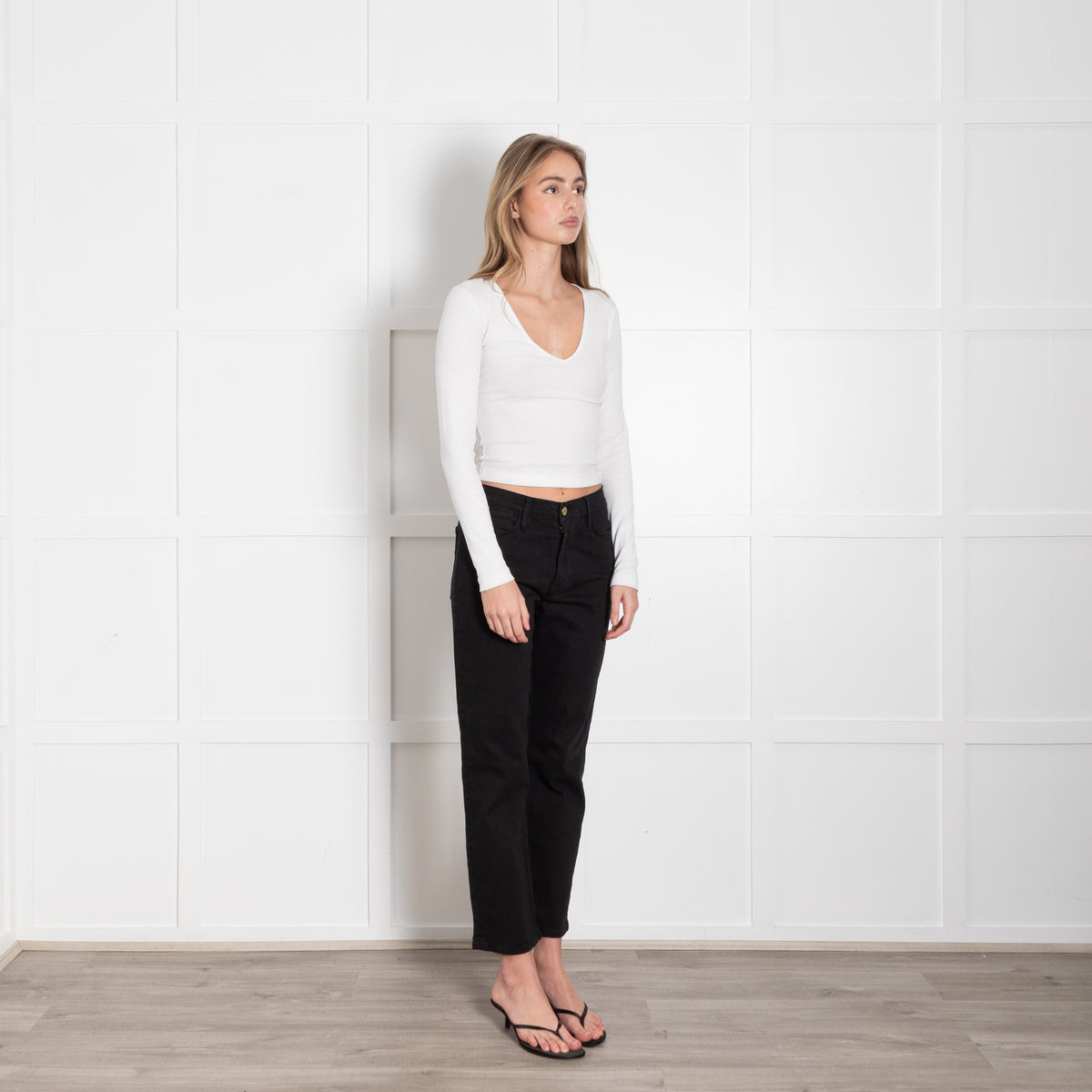 Frame Black Le High Straight Leg Jeans
