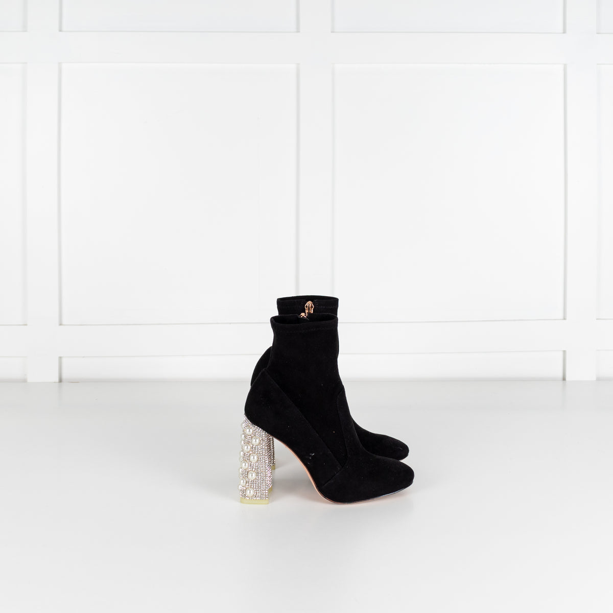 Sophia Webster Felicity Pearl & Diamond Block Heeled Boots