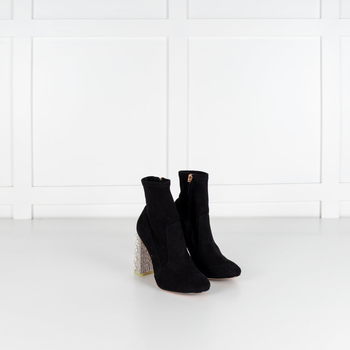 Sophia Webster Felicity Pearl & Diamond Block Heeled Boots