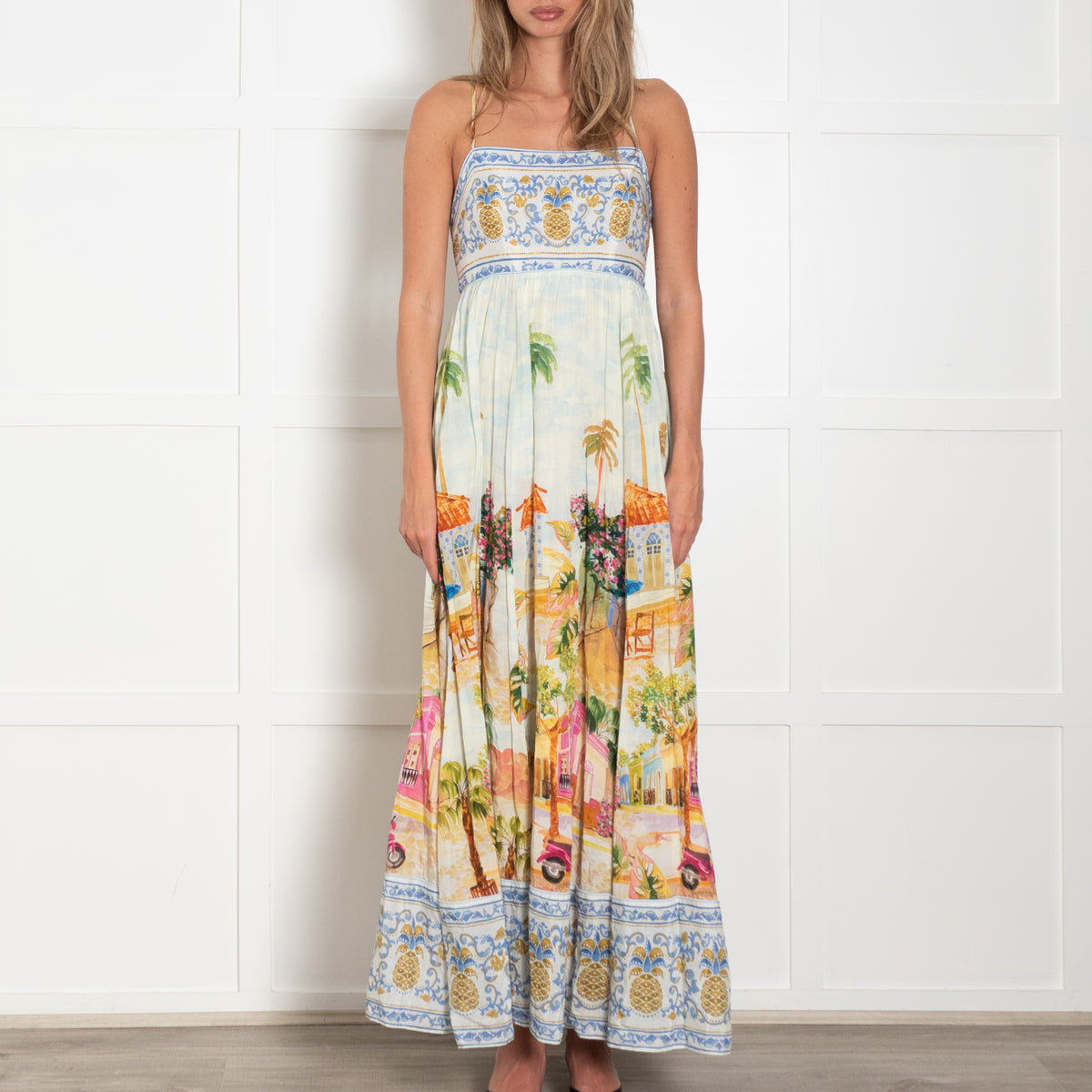 Farm Rio Aracati Printed Cotton Blend Maxi Dress