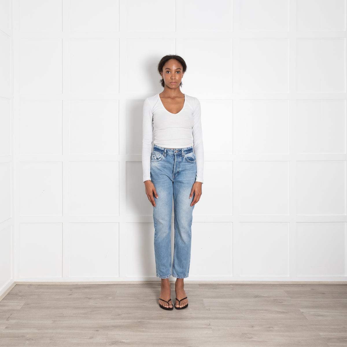 Anine Bing Pale Blue High Waisted Jeans