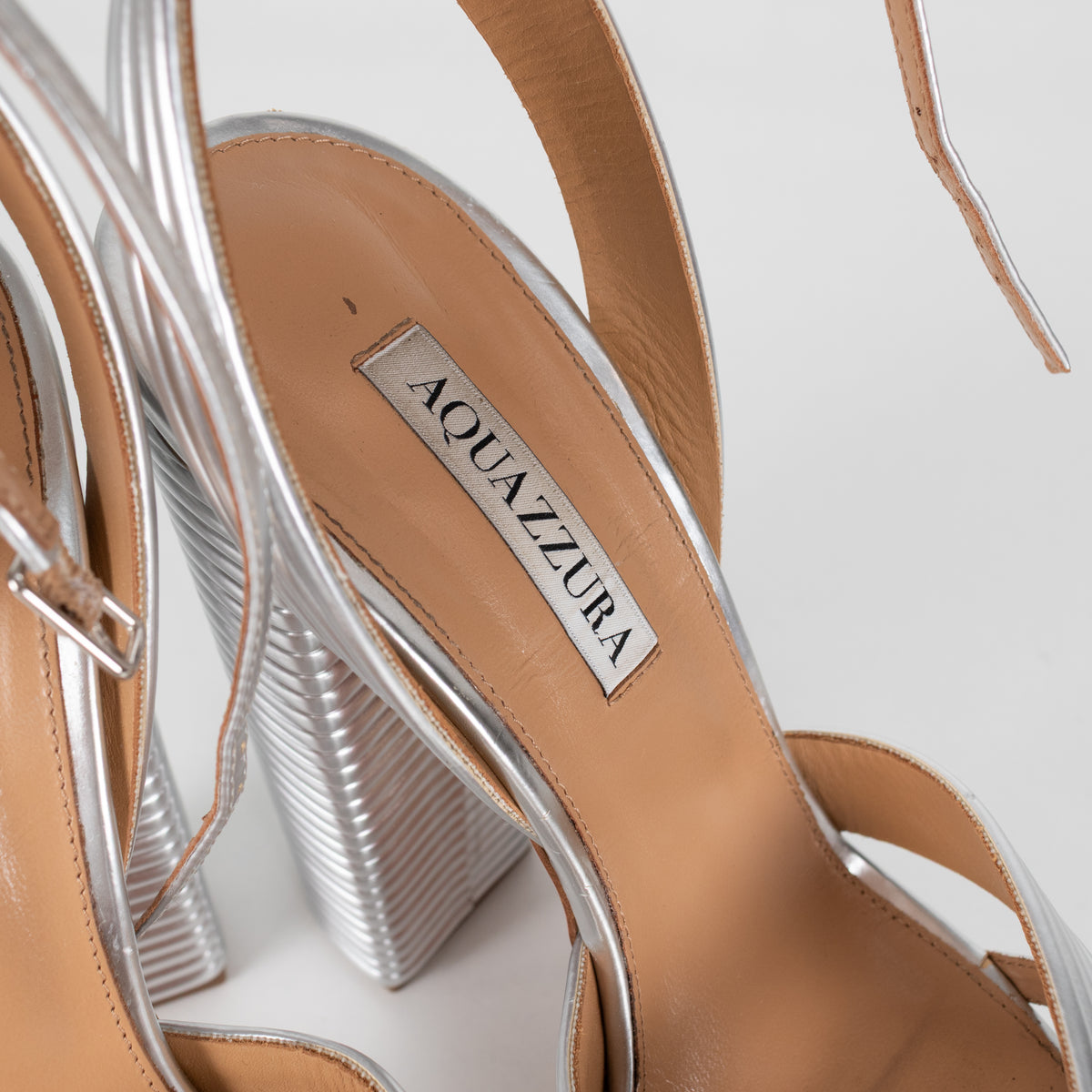 Aquazurra Silver Platform Heels