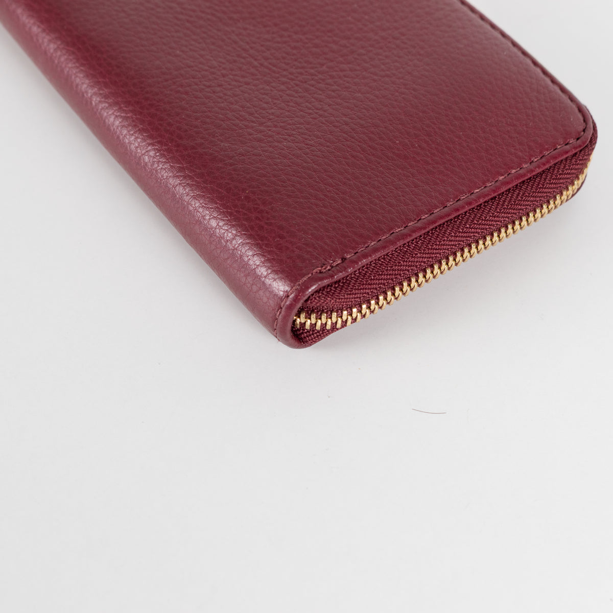 Michael Kors Carmine Purple Grained Leather Zip Around Wallet