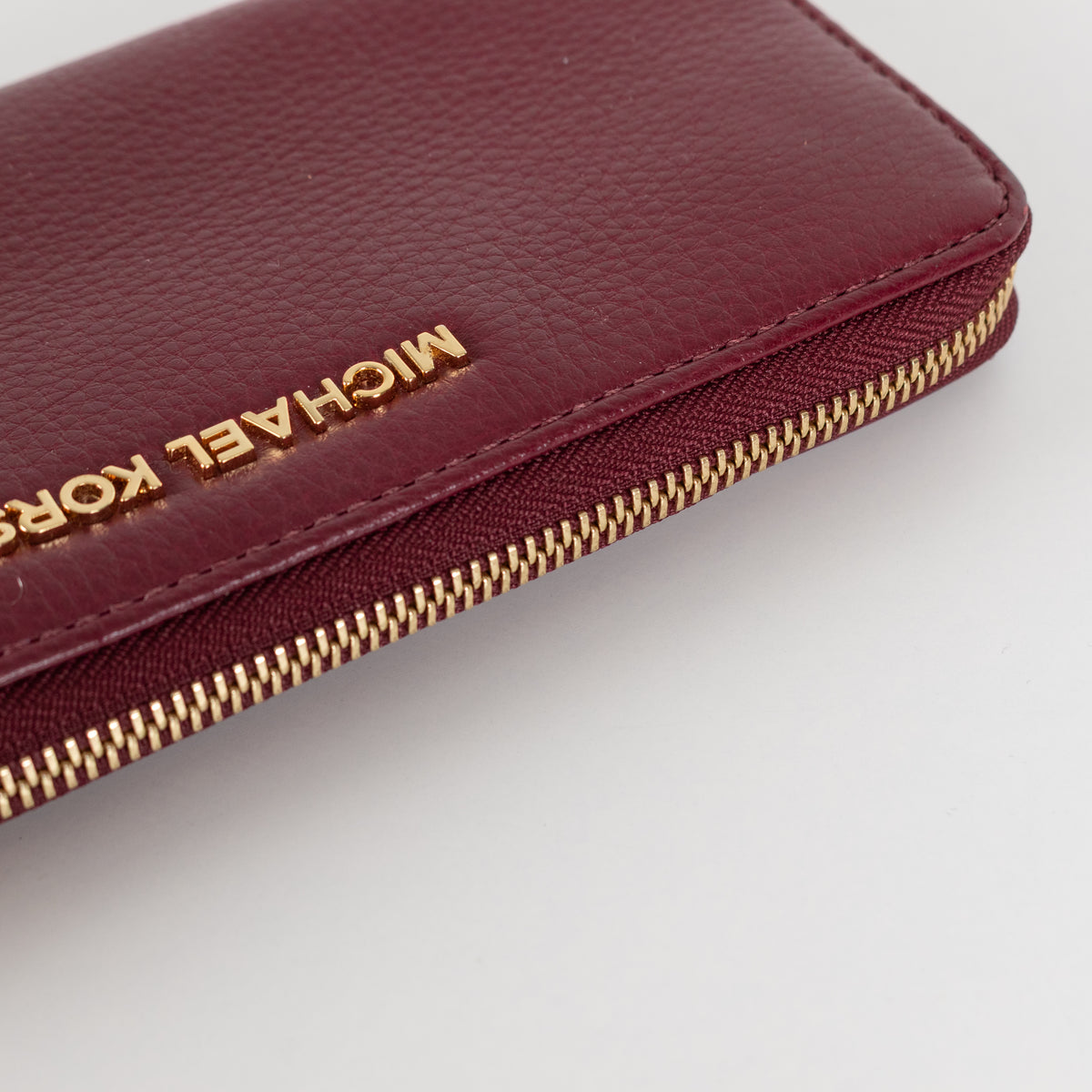 Michael Kors Carmine Purple Grained Leather Zip Around Wallet