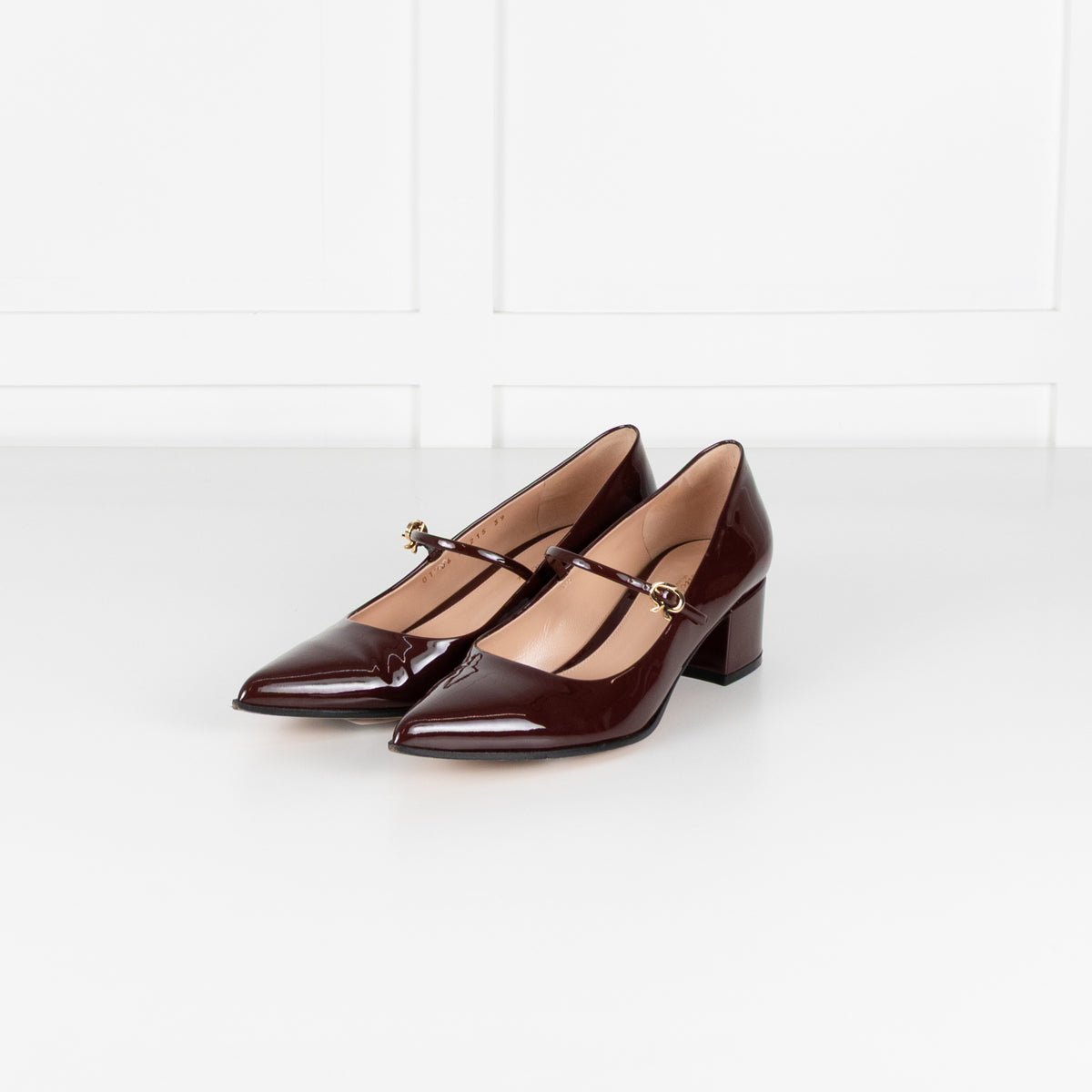 Gianvito Rossi Ribbon Jane Burgundy Shoes