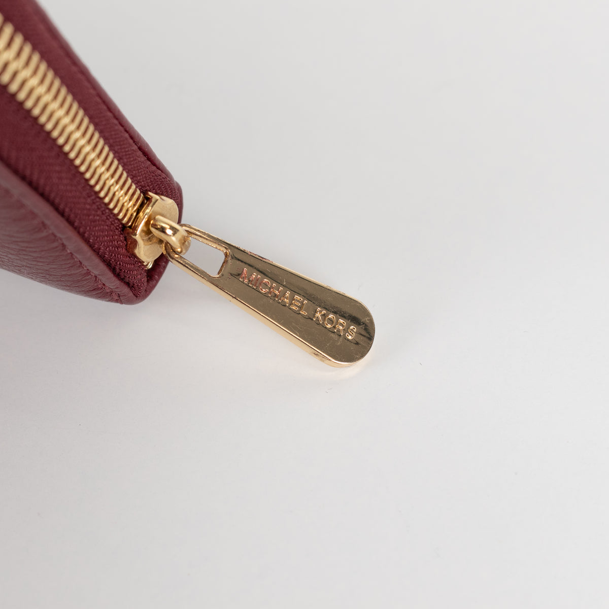 Michael Kors Carmine Purple Grained Leather Zip Around Wallet