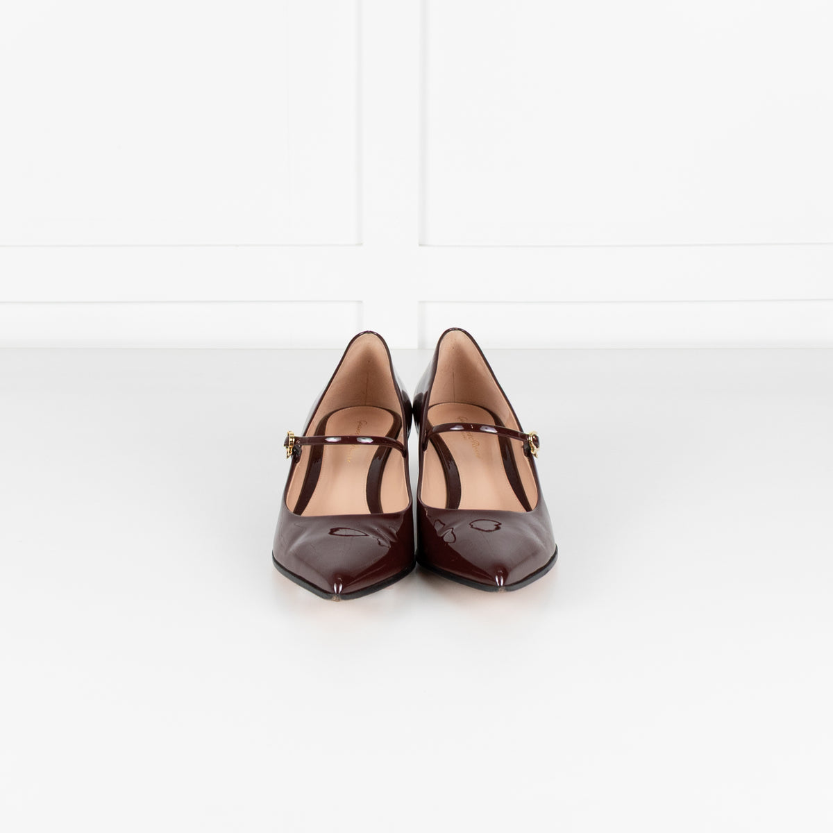 Gianvito Rossi Ribbon Jane Burgundy Shoes