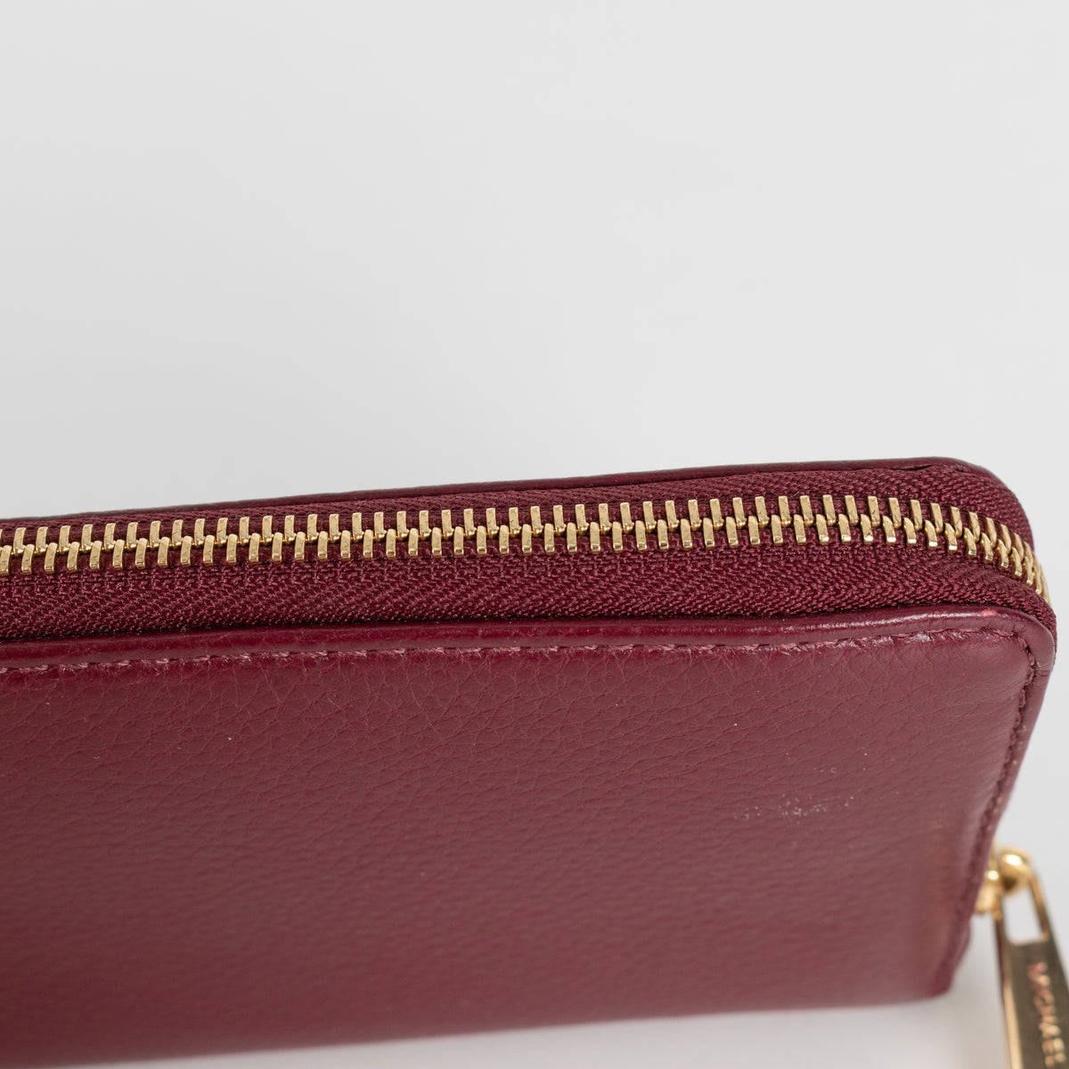 Michael Kors Carmine Purple Grained Leather Zip Around Wallet
