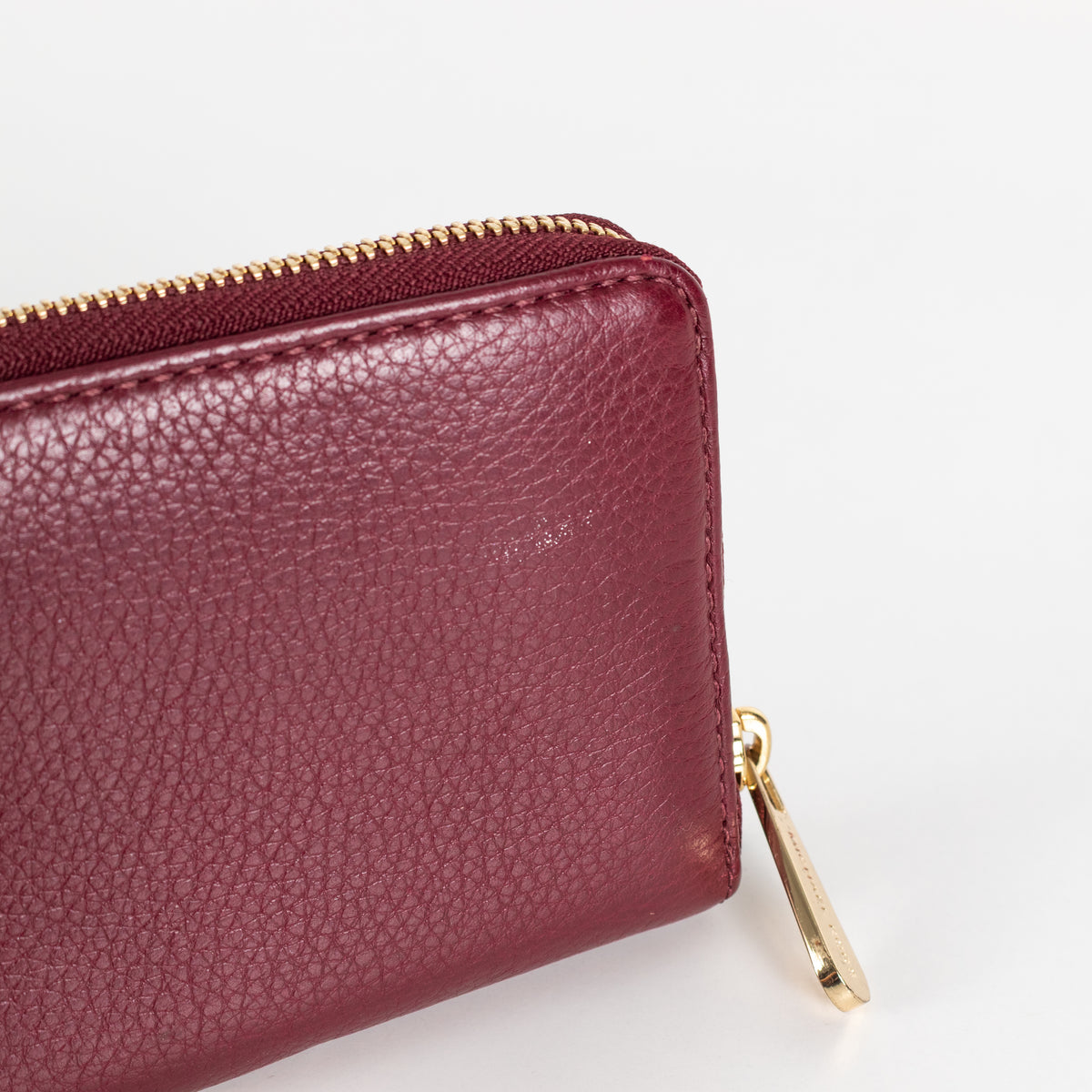 Michael Kors Carmine Purple Grained Leather Zip Around Wallet