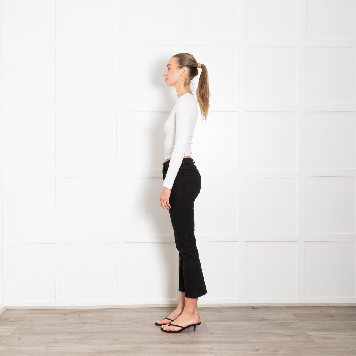 Frame Black Denim Le Crop Mini Boot Cut Jeans