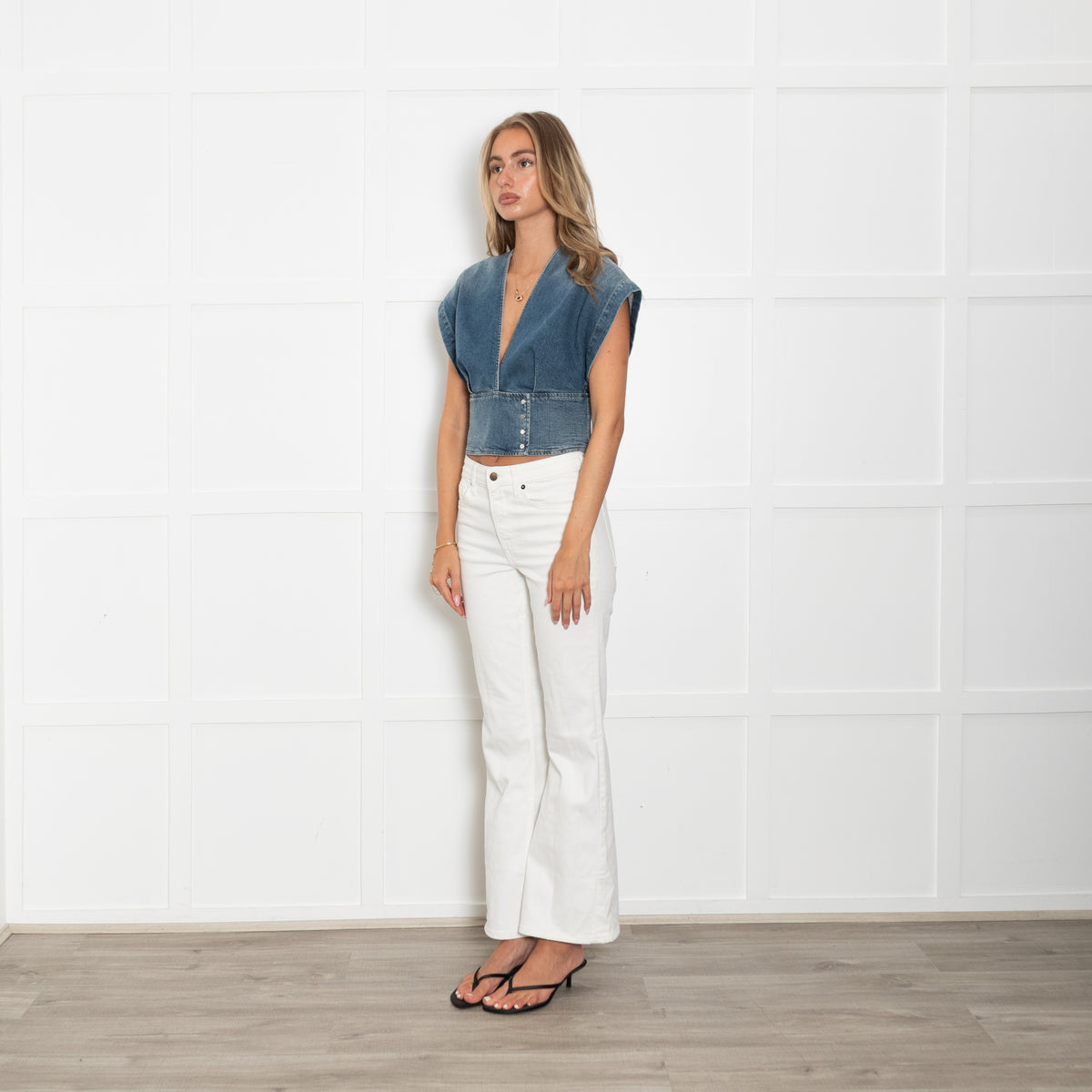Iro Blue Denim Waistcoat