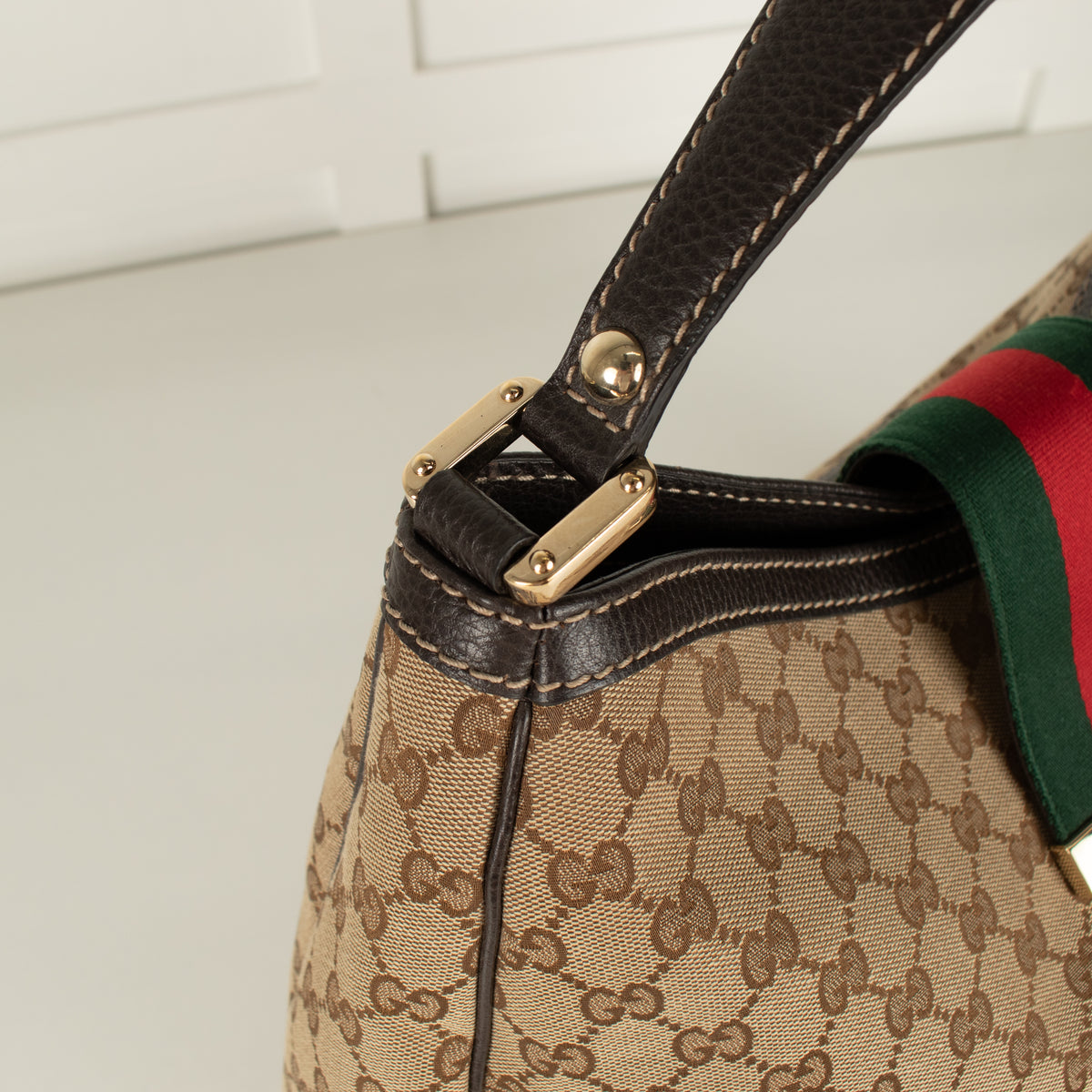Gucci Vintage Monogram Web Hobo Bag
