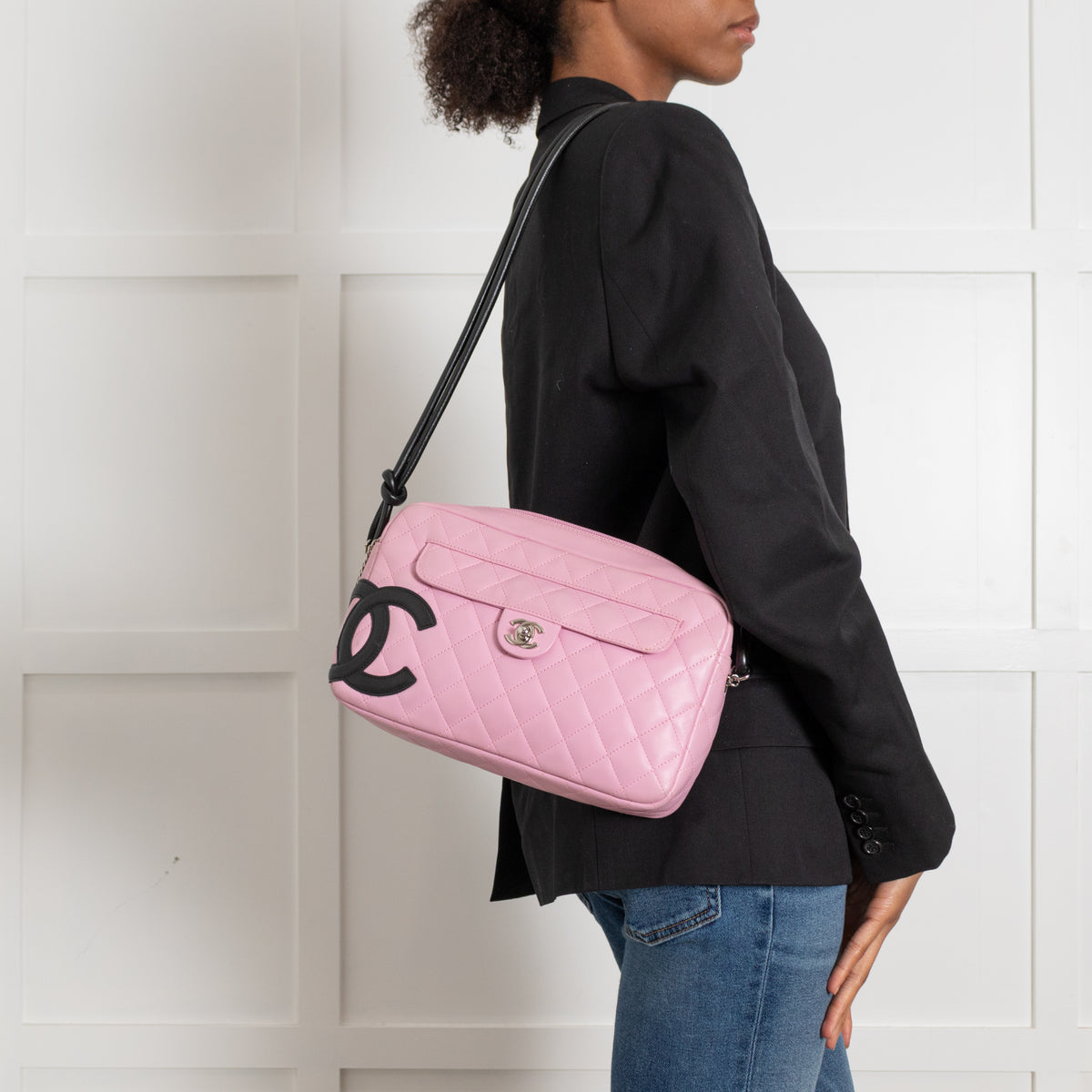 Chanel Pink and Black Cambon Shoulder Bag