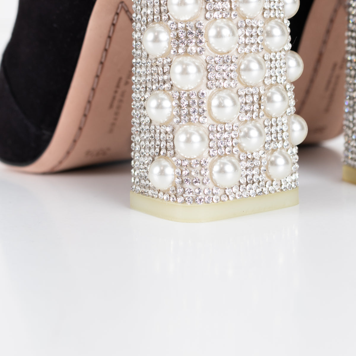 Sophia Webster Felicity Pearl & Diamond Block Heeled Boots