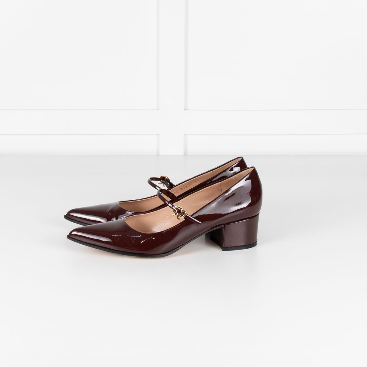 Gianvito Rossi Ribbon Jane Burgundy Shoes