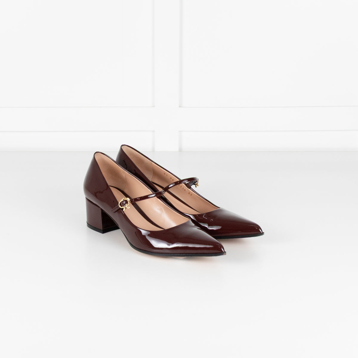 Gianvito Rossi Ribbon Jane Burgundy Shoes